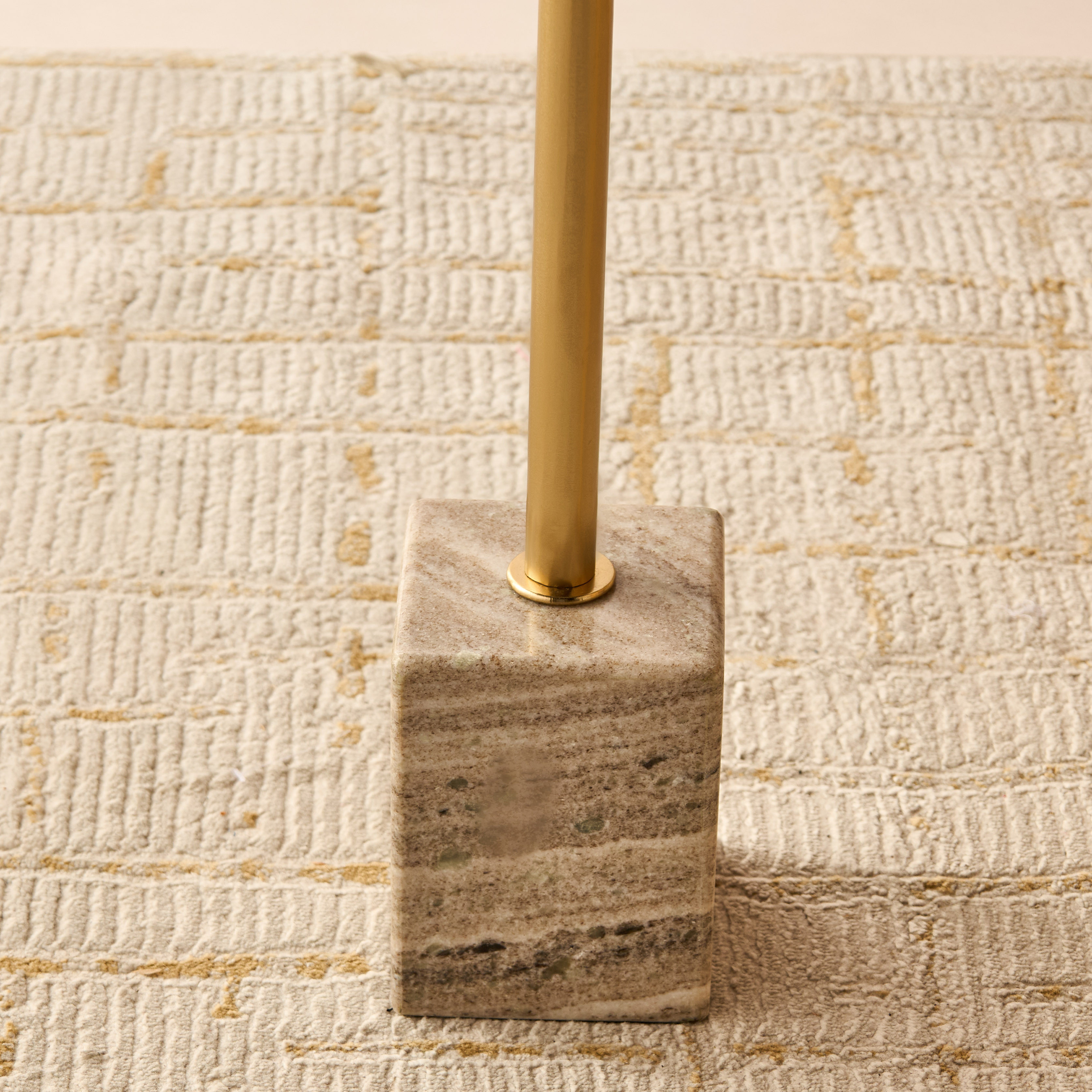 Metal Top Accent Table with Marble Base - 23x23x61 cms-furniture-livingroom-sideandendtables-image-5