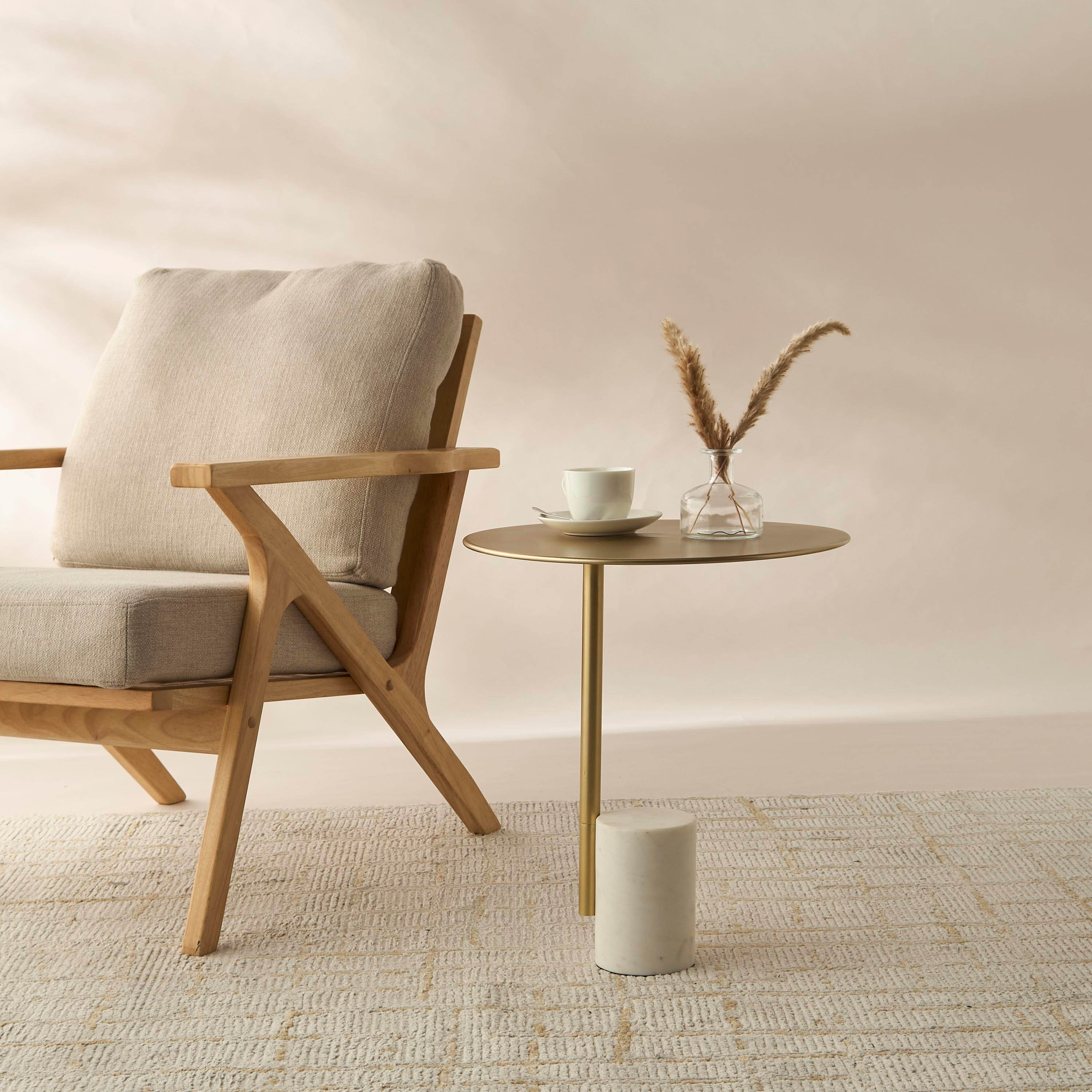 طاولة جانبية بسطح رخام وقاعدة عمودية - 46x46x41 سم-furniture-livingroom-sideandendtables-image-1