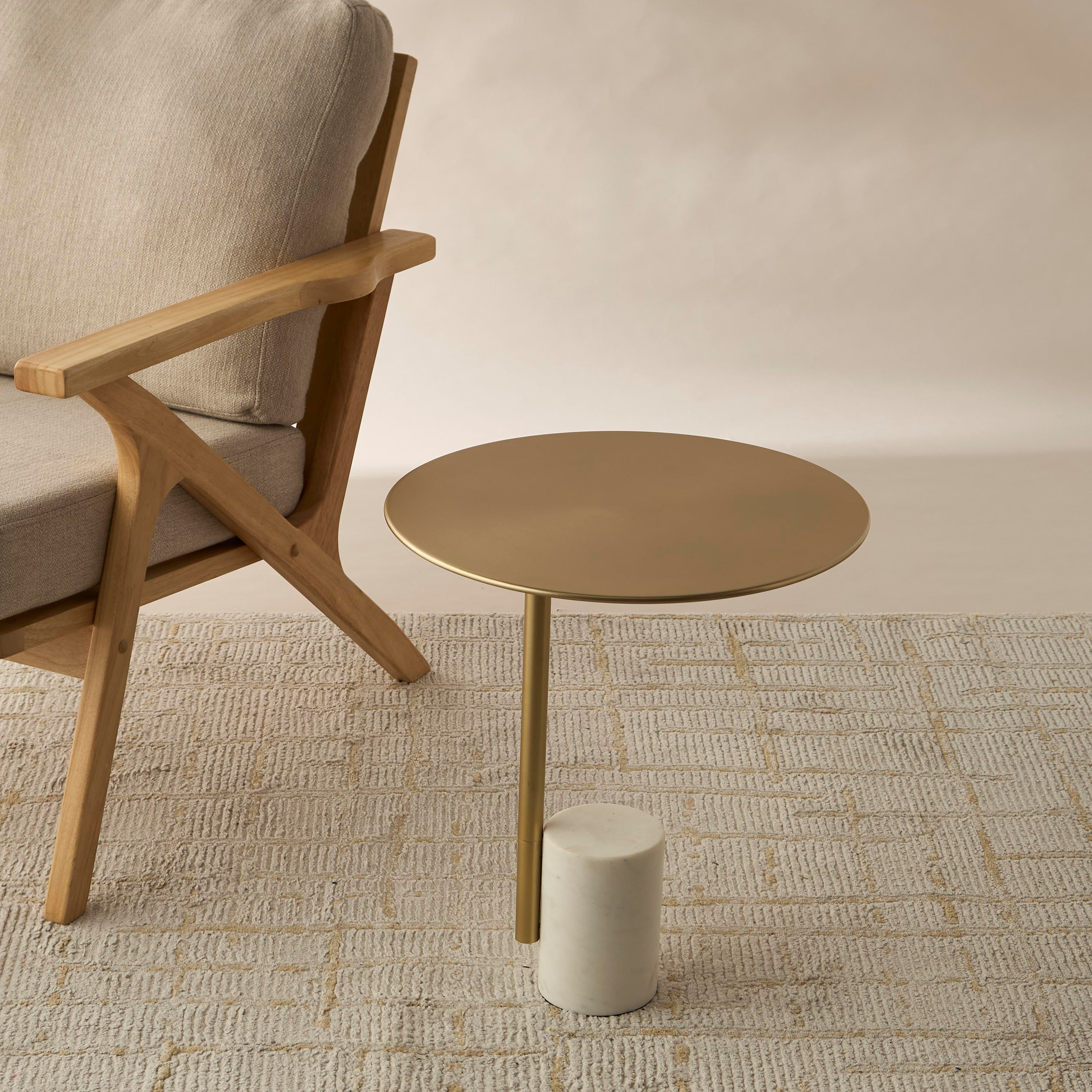 طاولة جانبية بسطح رخام وقاعدة عمودية - 46x46x41 سم-furniture-livingroom-sideandendtables-image-2
