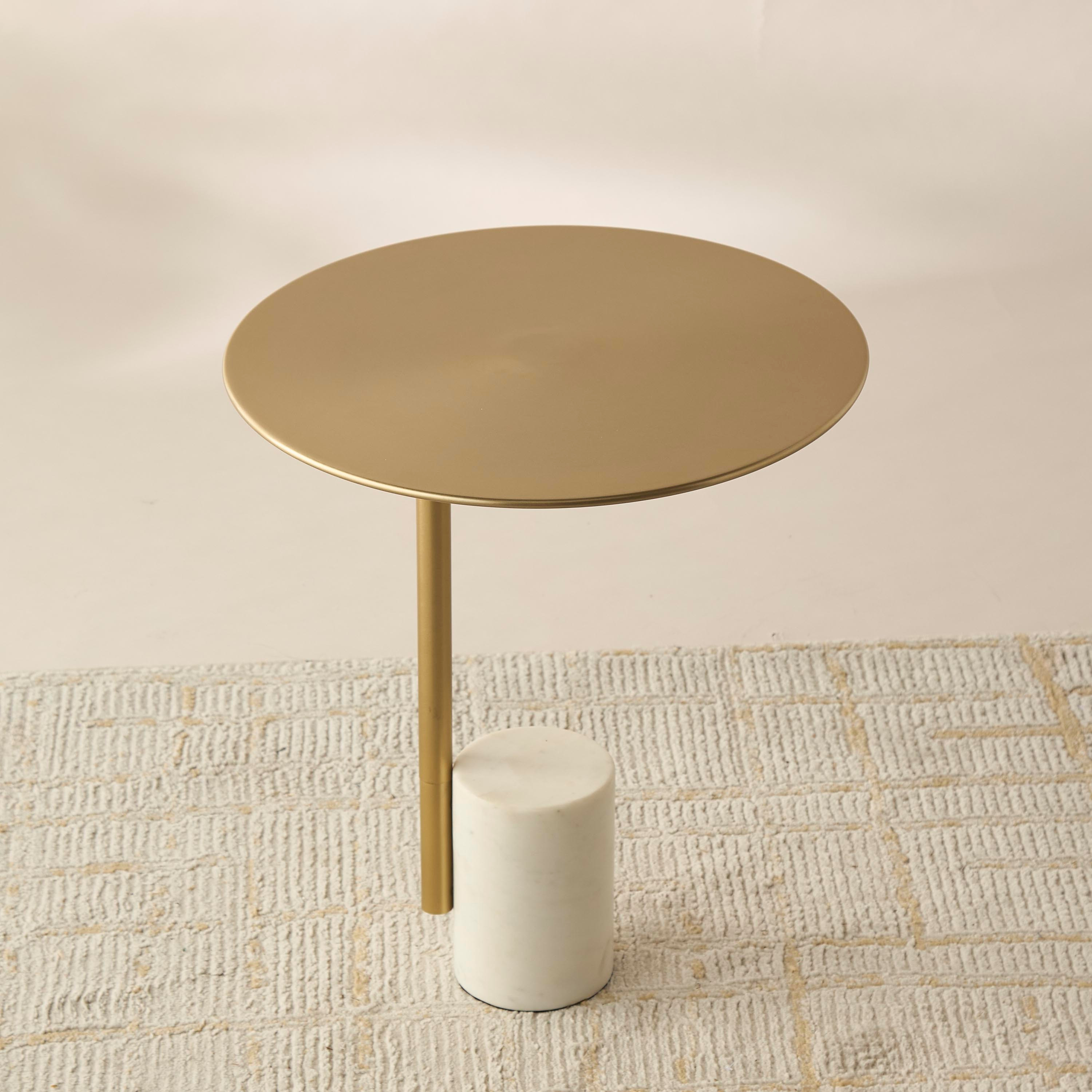 طاولة جانبية بسطح رخام وقاعدة عمودية - 46x46x41 سم-furniture-livingroom-sideandendtables-image-4