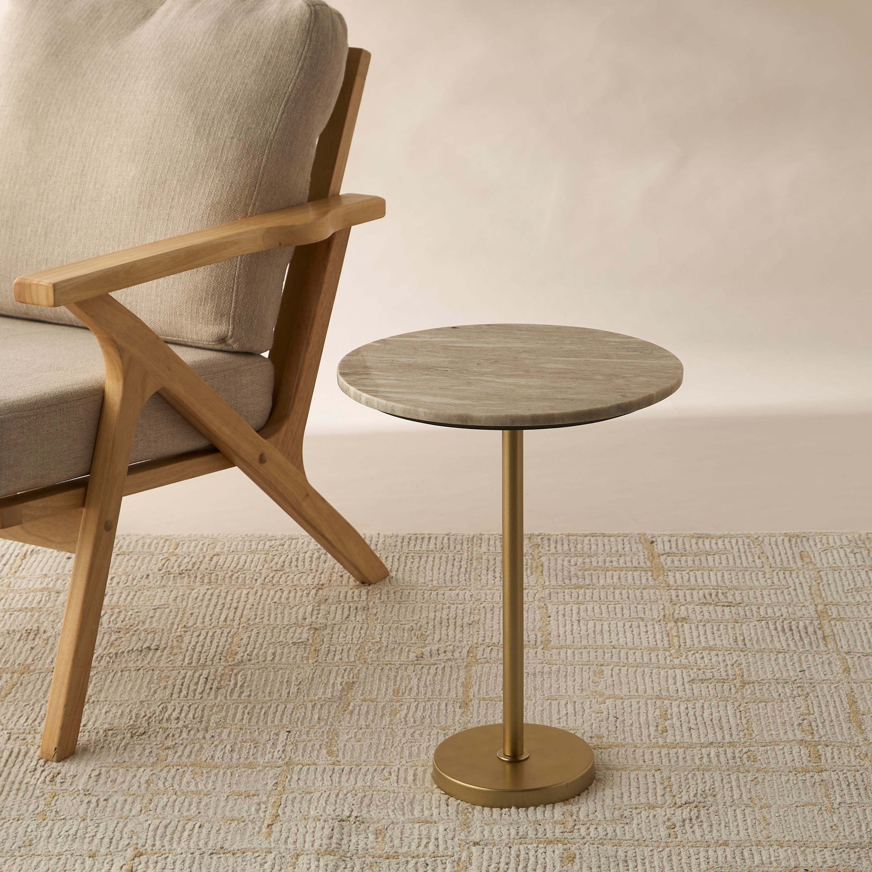 Marble Top Side Table with Pedestal Base - 40x40x52 cms-furniture-livingroom-sideandendtables-image-2