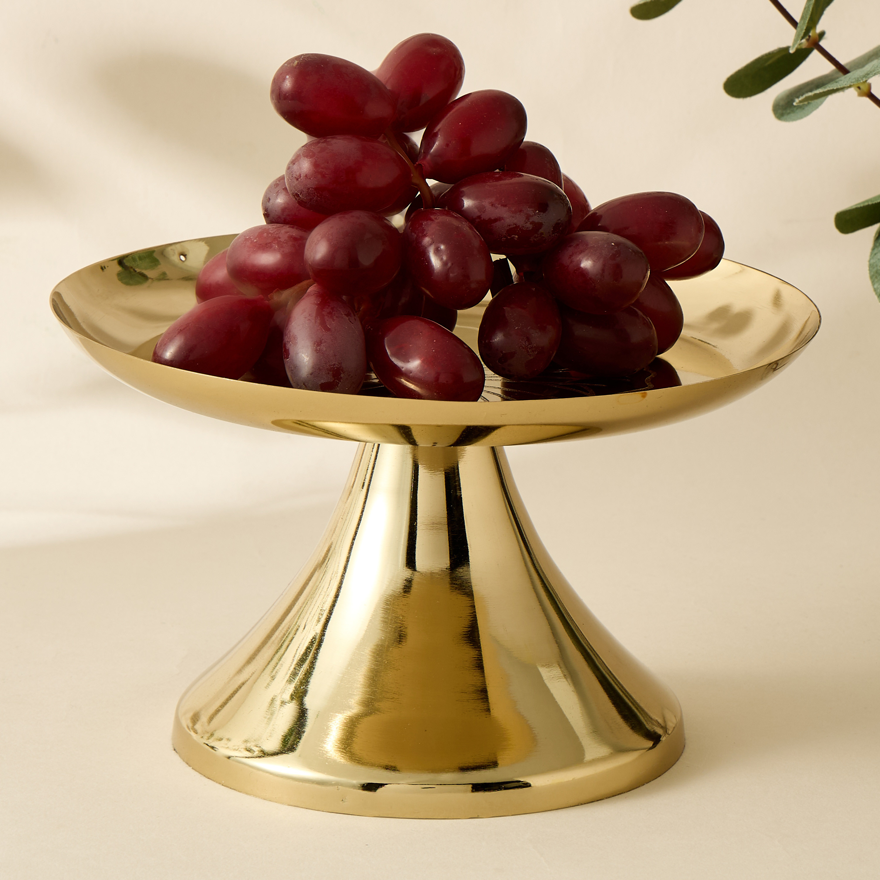 Hibiscus Embossed Metal Cake Stand - 20x12 cms-household-dining-serveware-cakestands-image-1