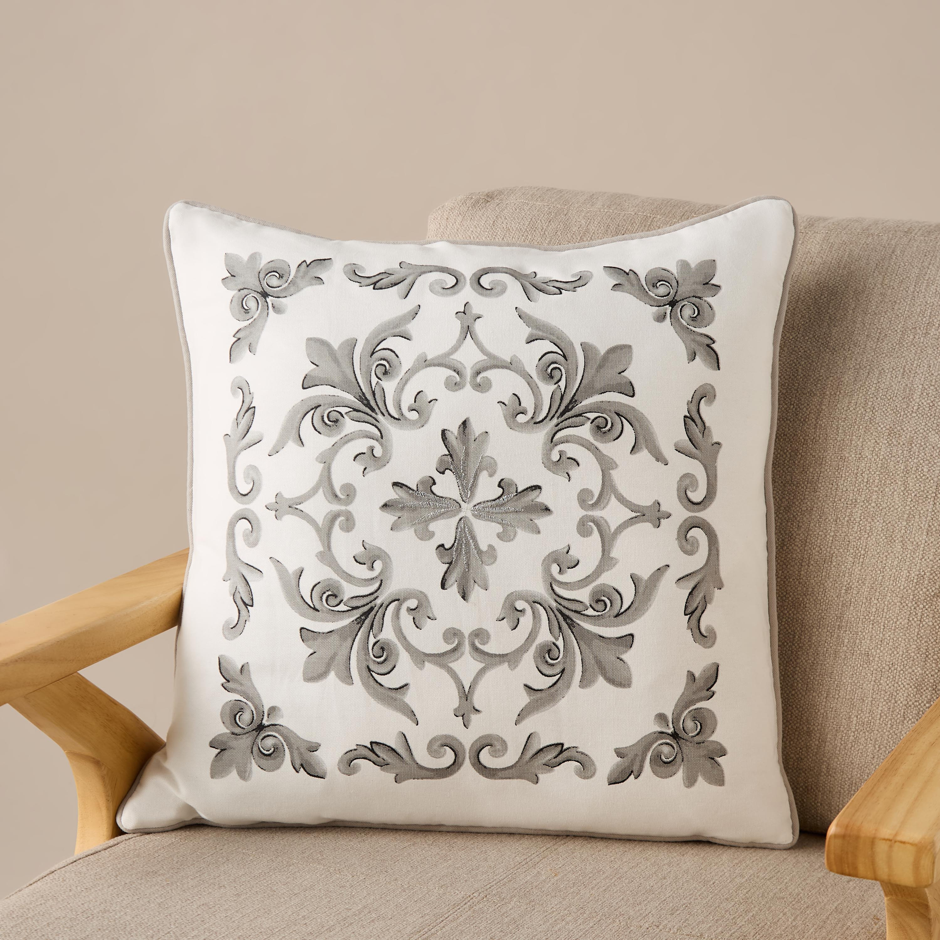 Gia Como Printed Filled Cushion - 50x50 cms-household-cushionsandthrows-filledcushions-decorativecushions-image-2