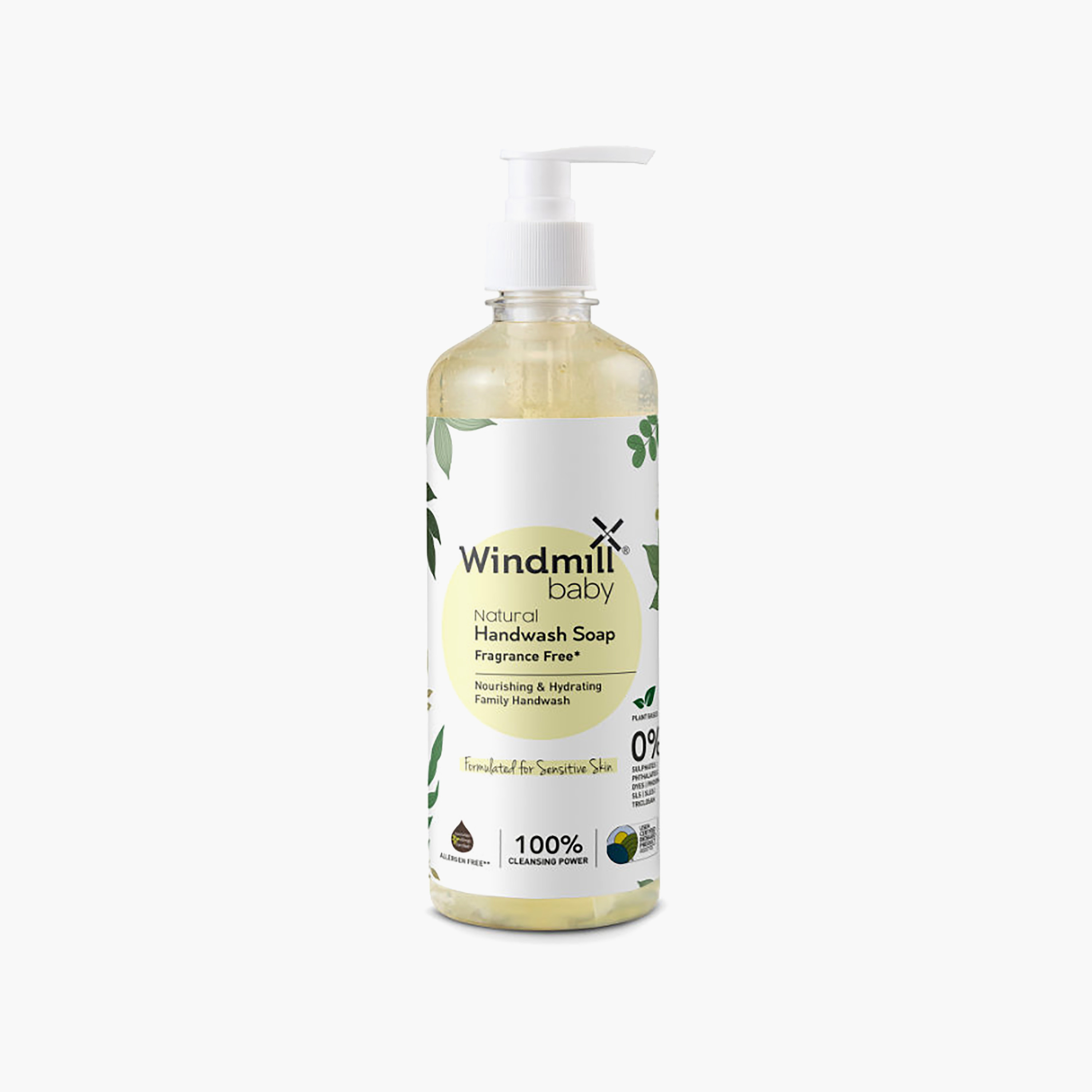 Windmill Natural Handwash - 450 ml - Fragrance Free-baby-bathandcare-hairbodyskincare-bodywashandsoaps-image-1