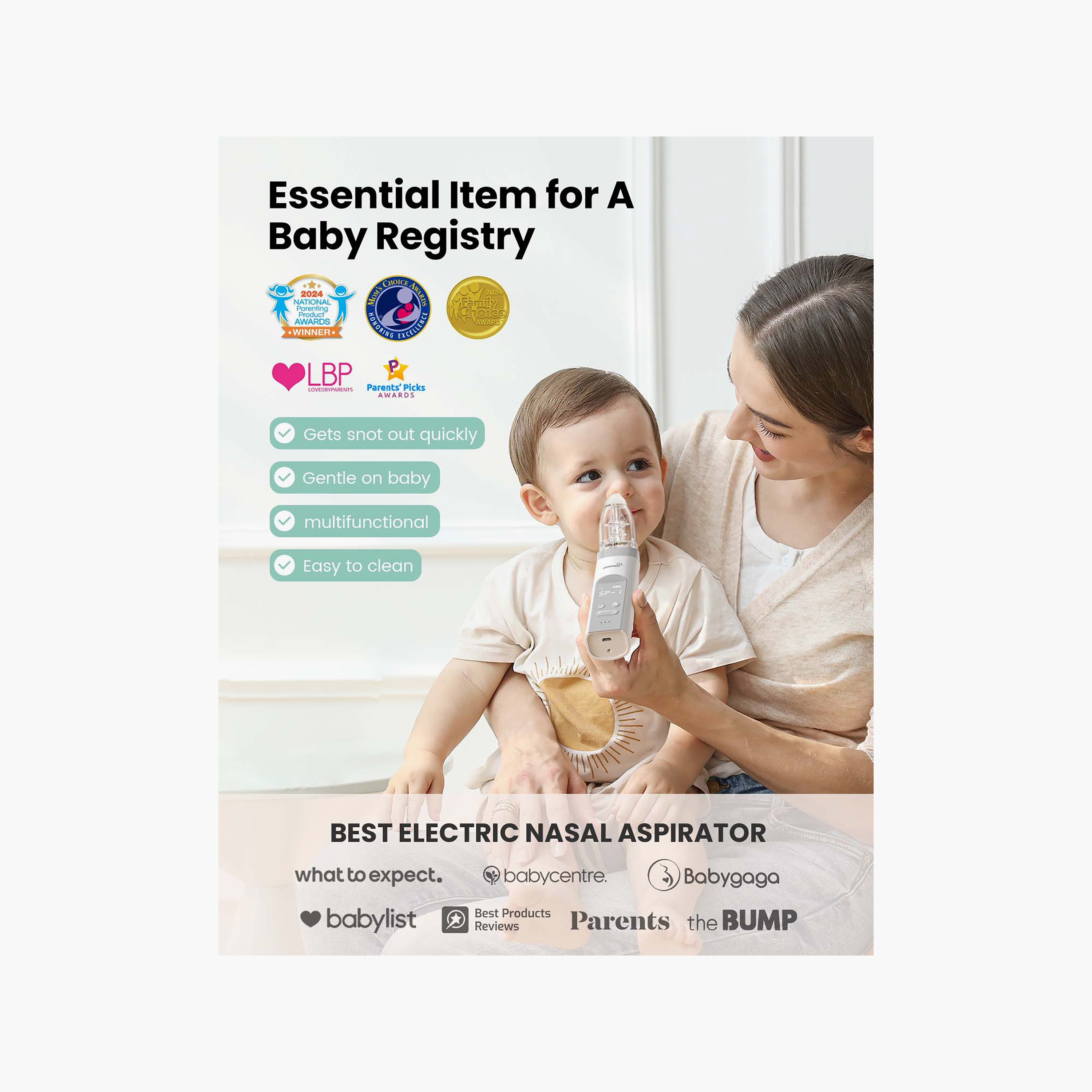 Grownsy Electric Nasal Aspirator with 3 Silicone Tips-baby-healthandsafety-thermometersandaspirators-image-4