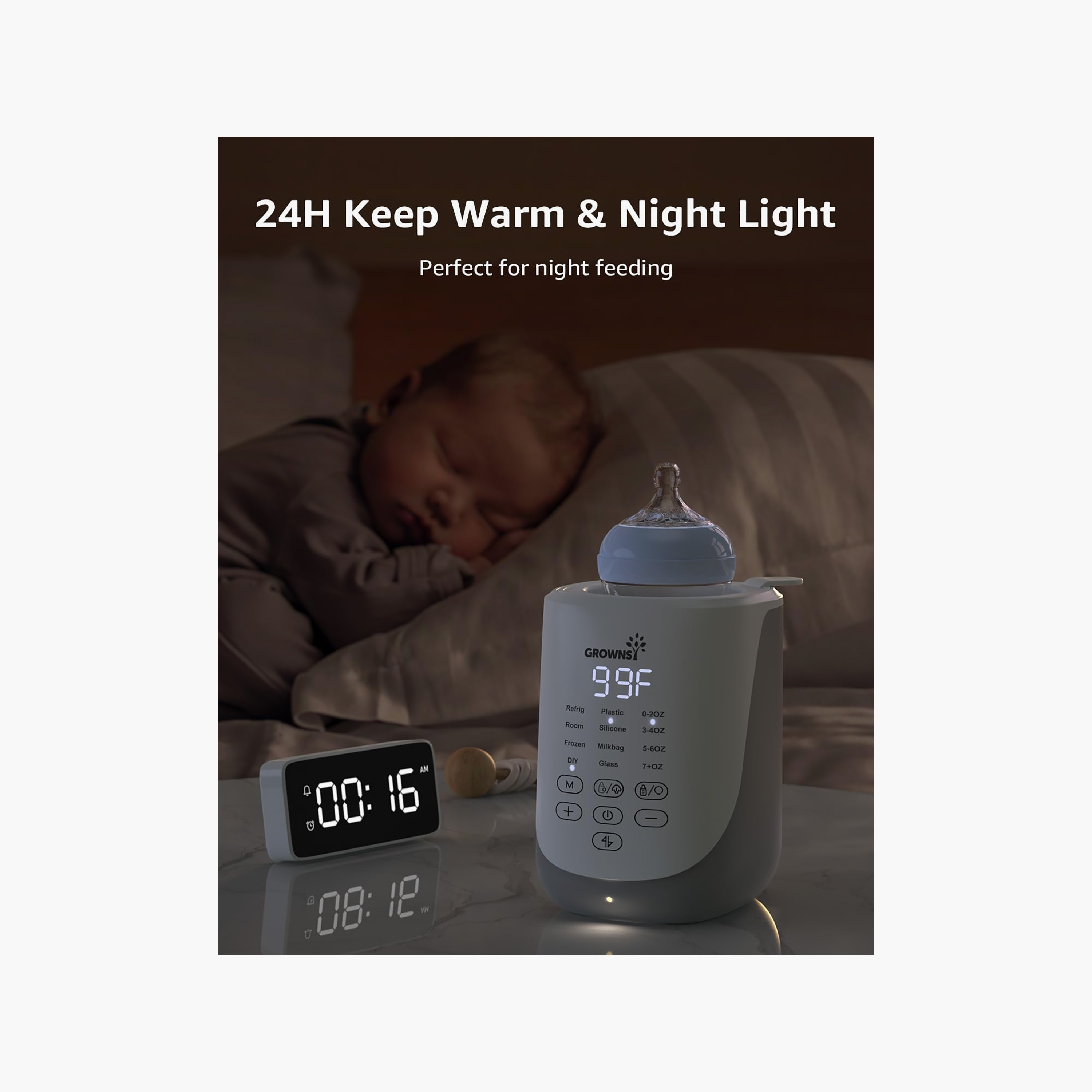 Grownsy Fast Bottle Warmer with Auto-Lift and Night Light-baby-feeding-sterilizersandwarmers-image-4