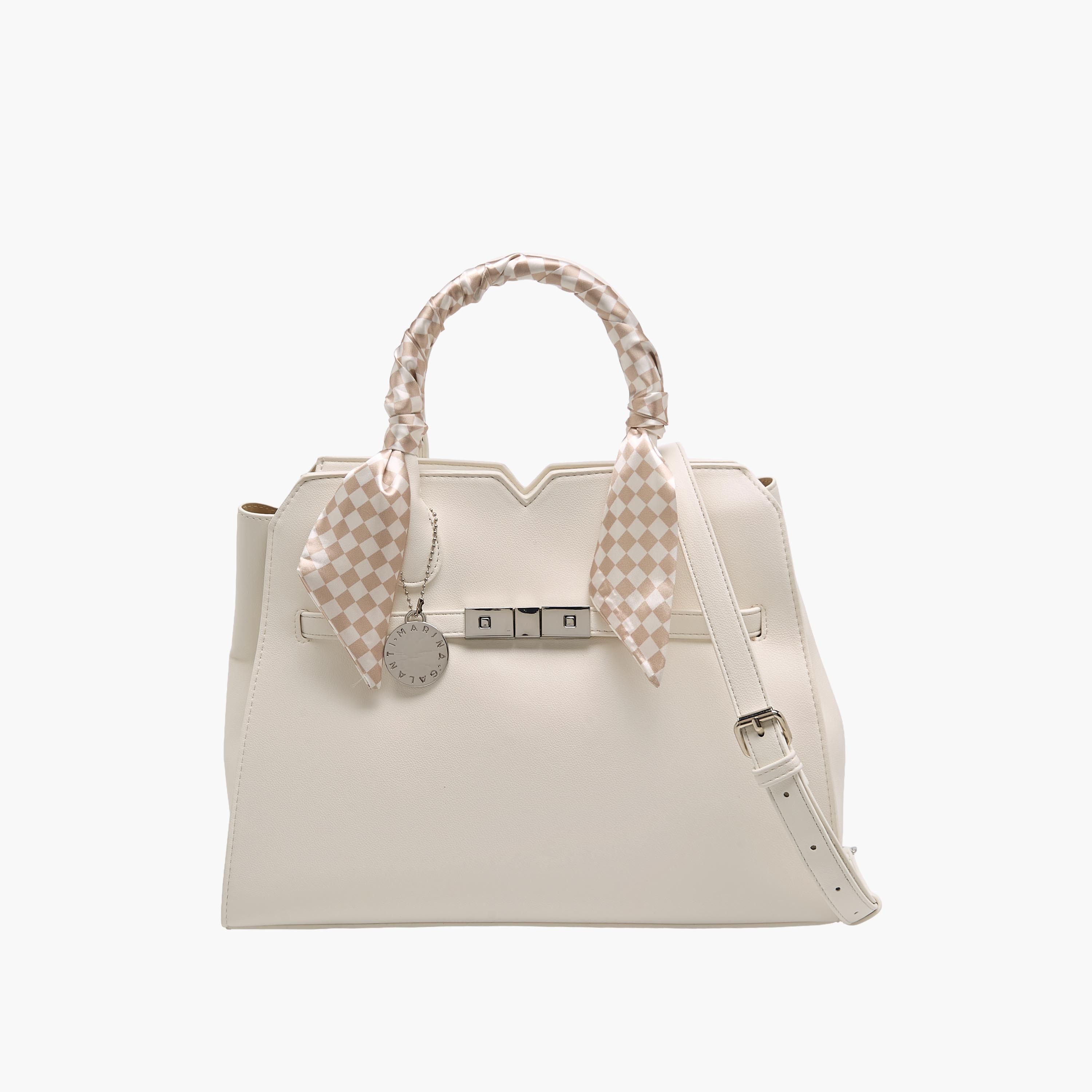 Marina Galanti Scarf Accent Tote Bag with Detachable Strap-women-bagsandwallets-handbags-image-1