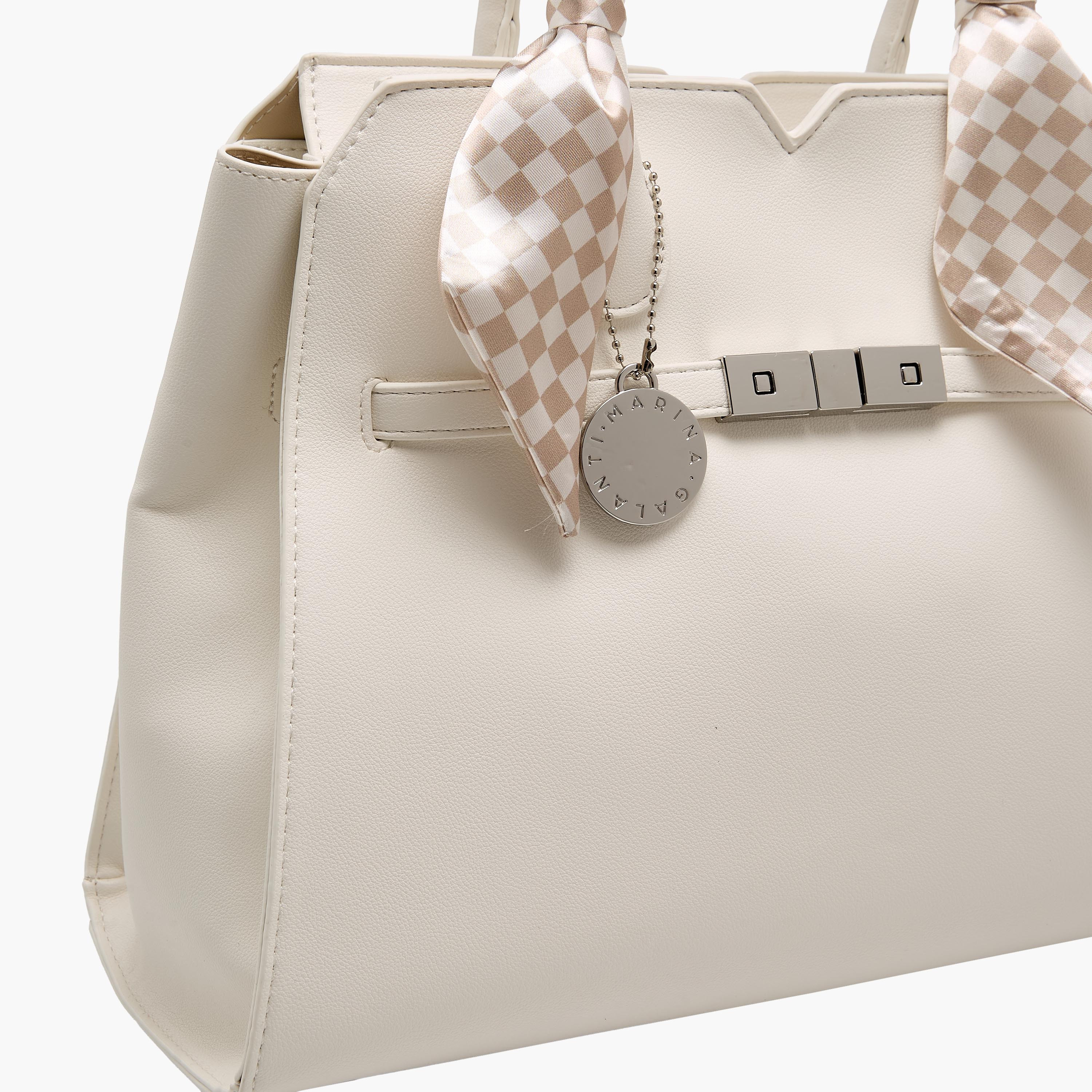 Marina Galanti Scarf Accent Tote Bag with Detachable Strap-women-bagsandwallets-handbags-image-5