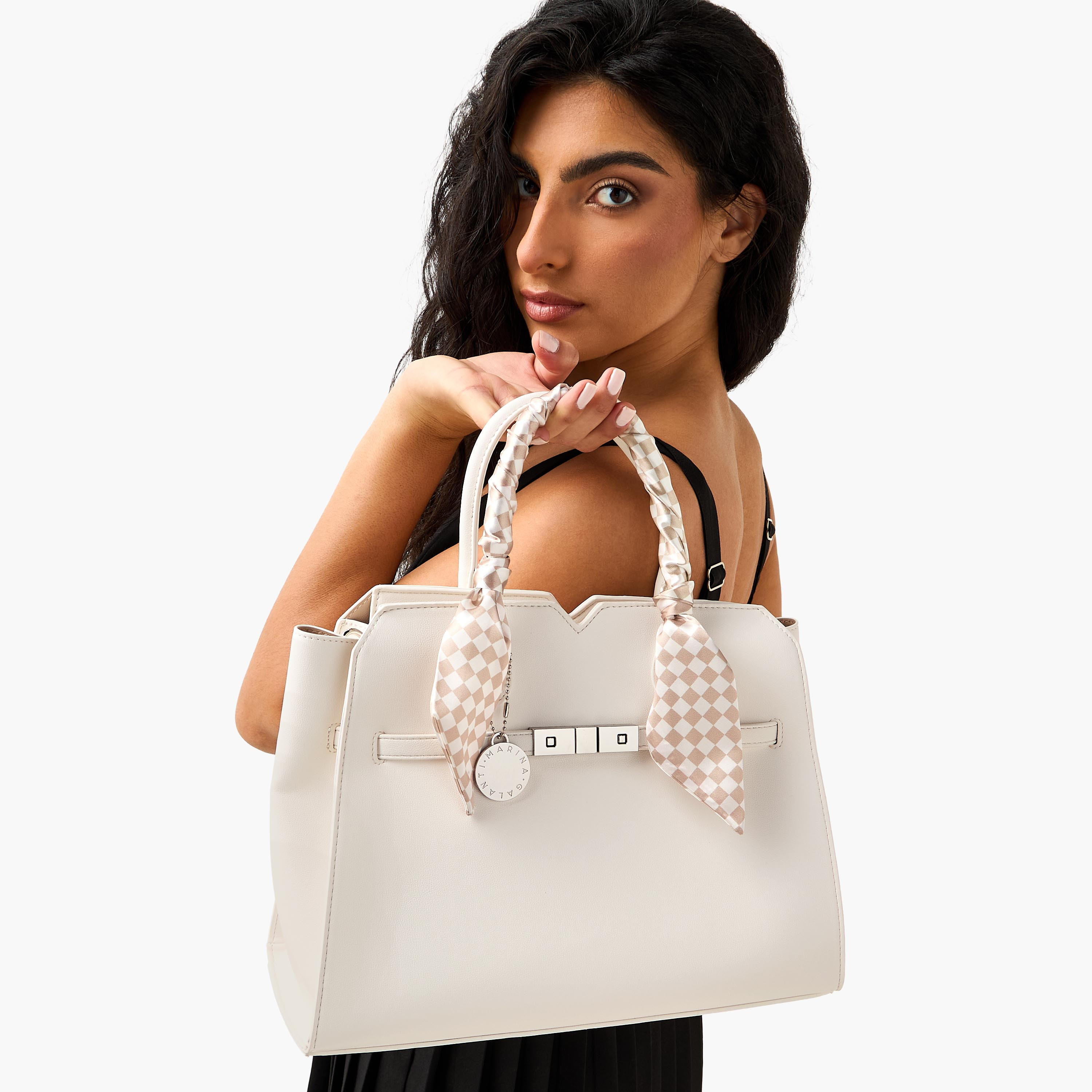 Marina Galanti Scarf Accent Tote Bag with Detachable Strap-women-bagsandwallets-handbags-image-8