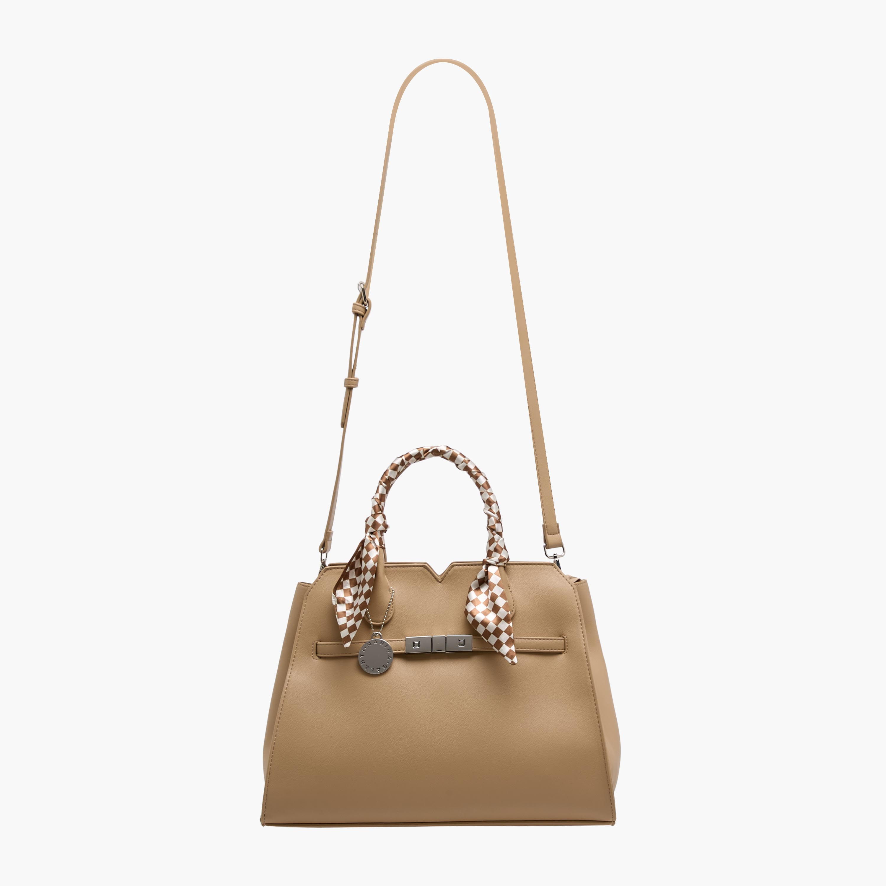 Marina Galanti Scarf Accent Tote Bag with Detachable Strap-women-bagsandwallets-handbags-image-3