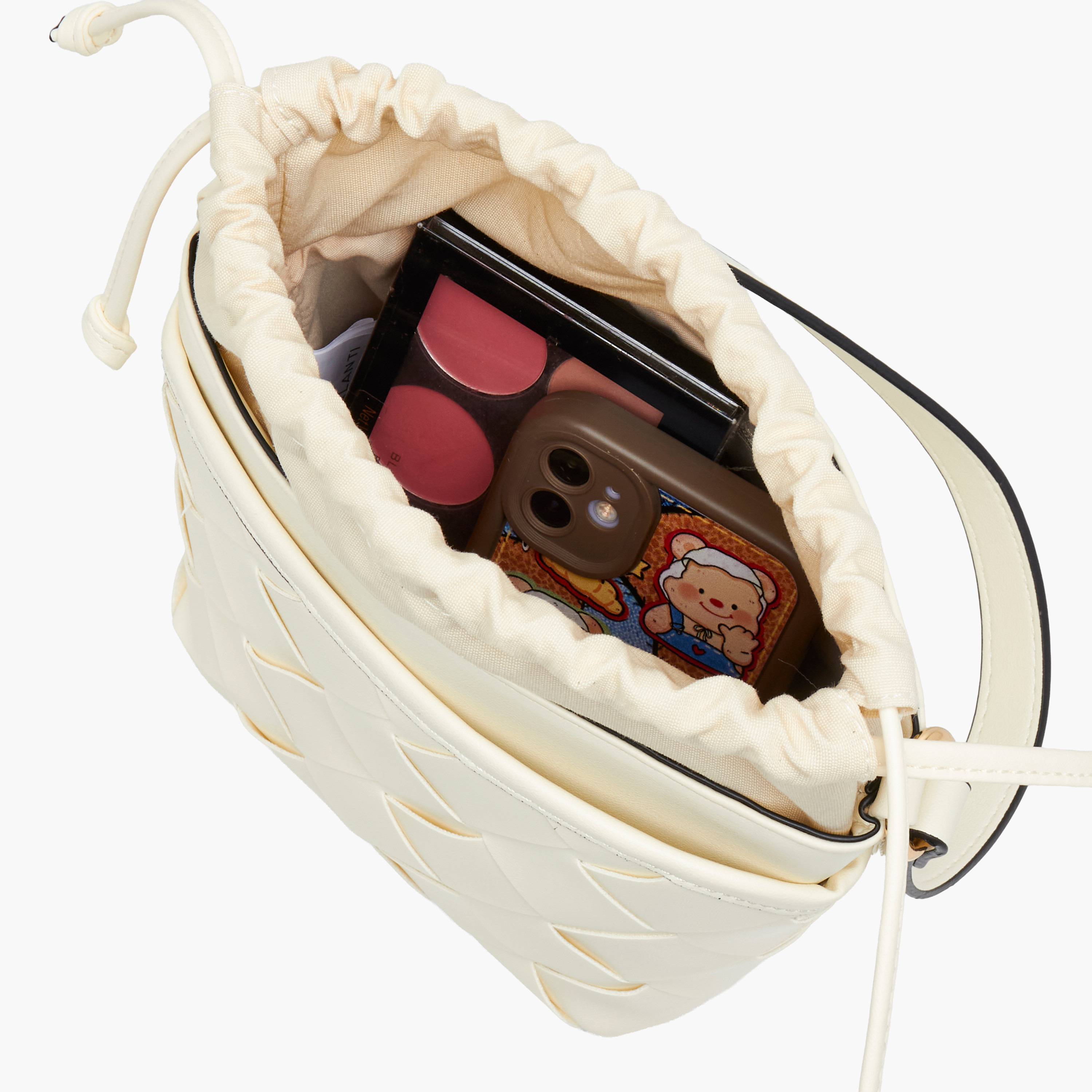 Marina Galanti Textured Bucket Bag with Detachable Strap-women-bagsandwallets-handbags-image-9