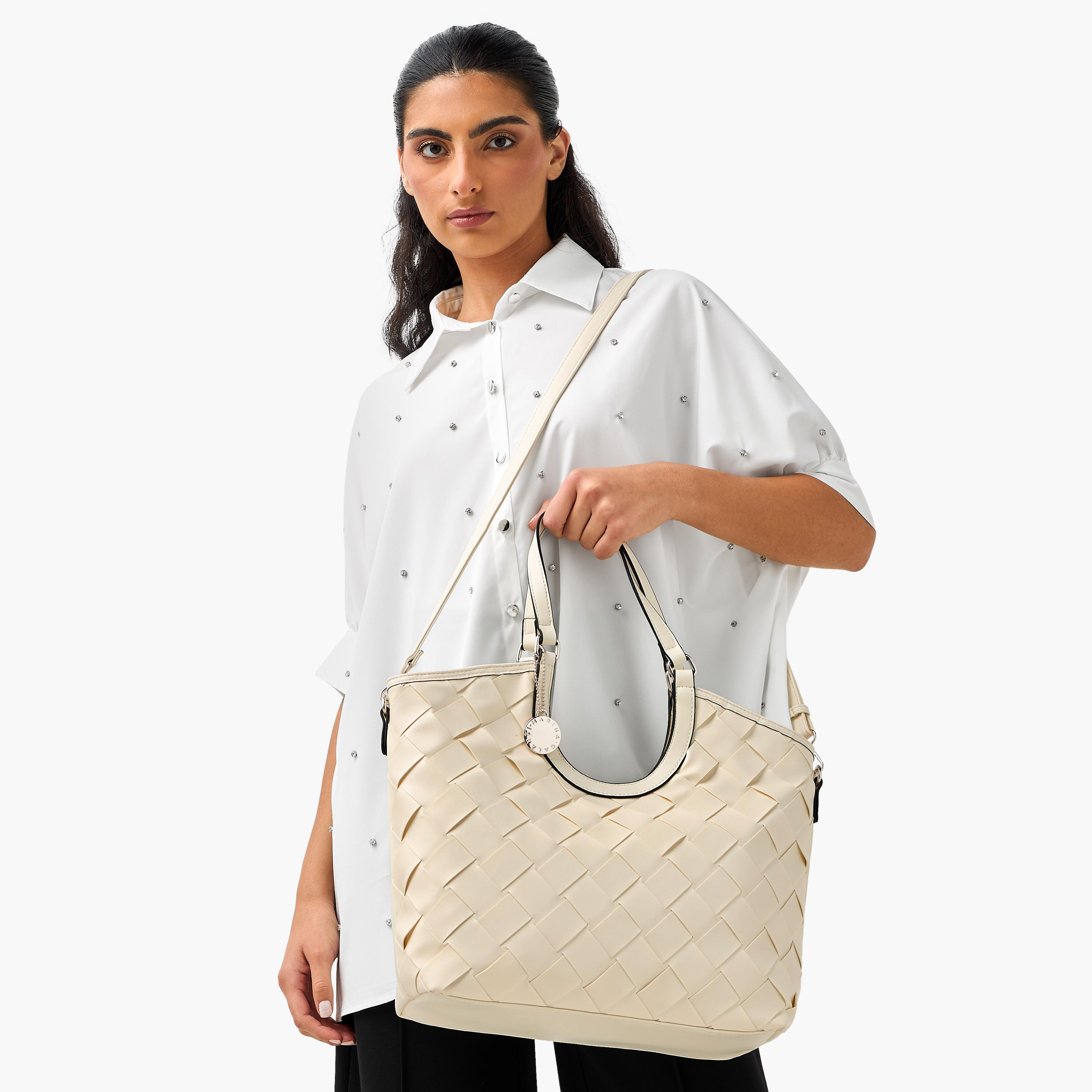 شنطة تسوق بتصميم منسوج وحزام قابل للفصل من مارينا جالانتي-women-bagsandwallets-handbags-image-3