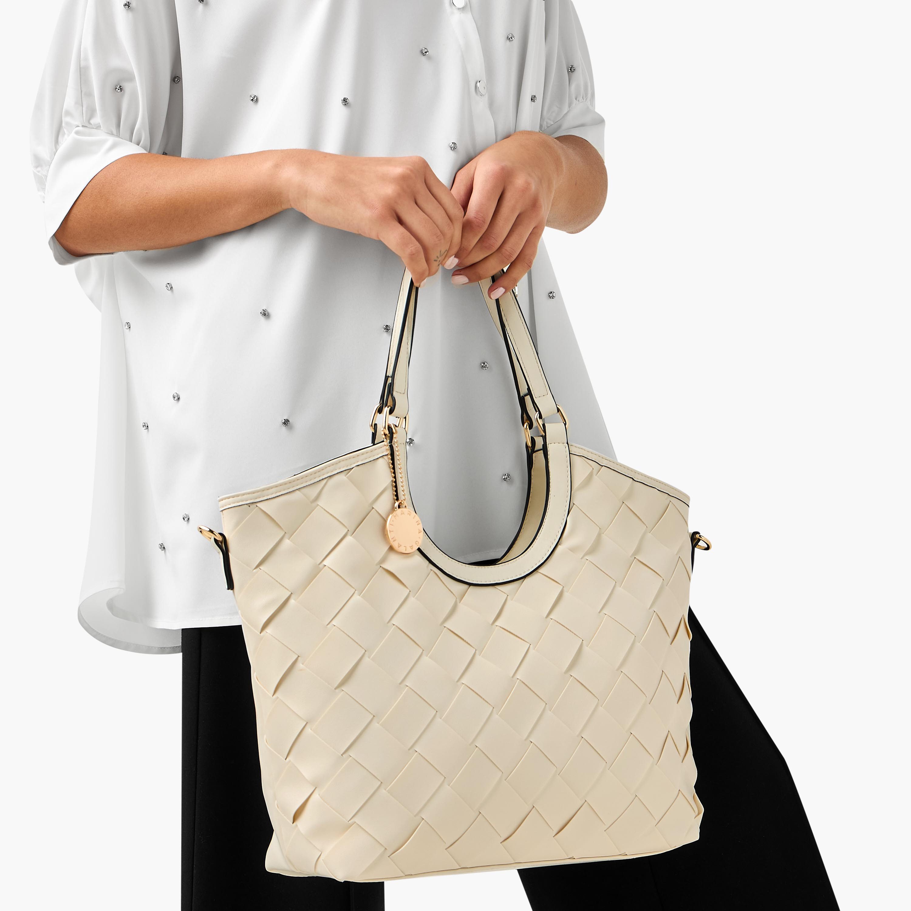 شنطة تسوق بتصميم منسوج وحزام قابل للفصل من مارينا جالانتي-women-bagsandwallets-handbags-image-9