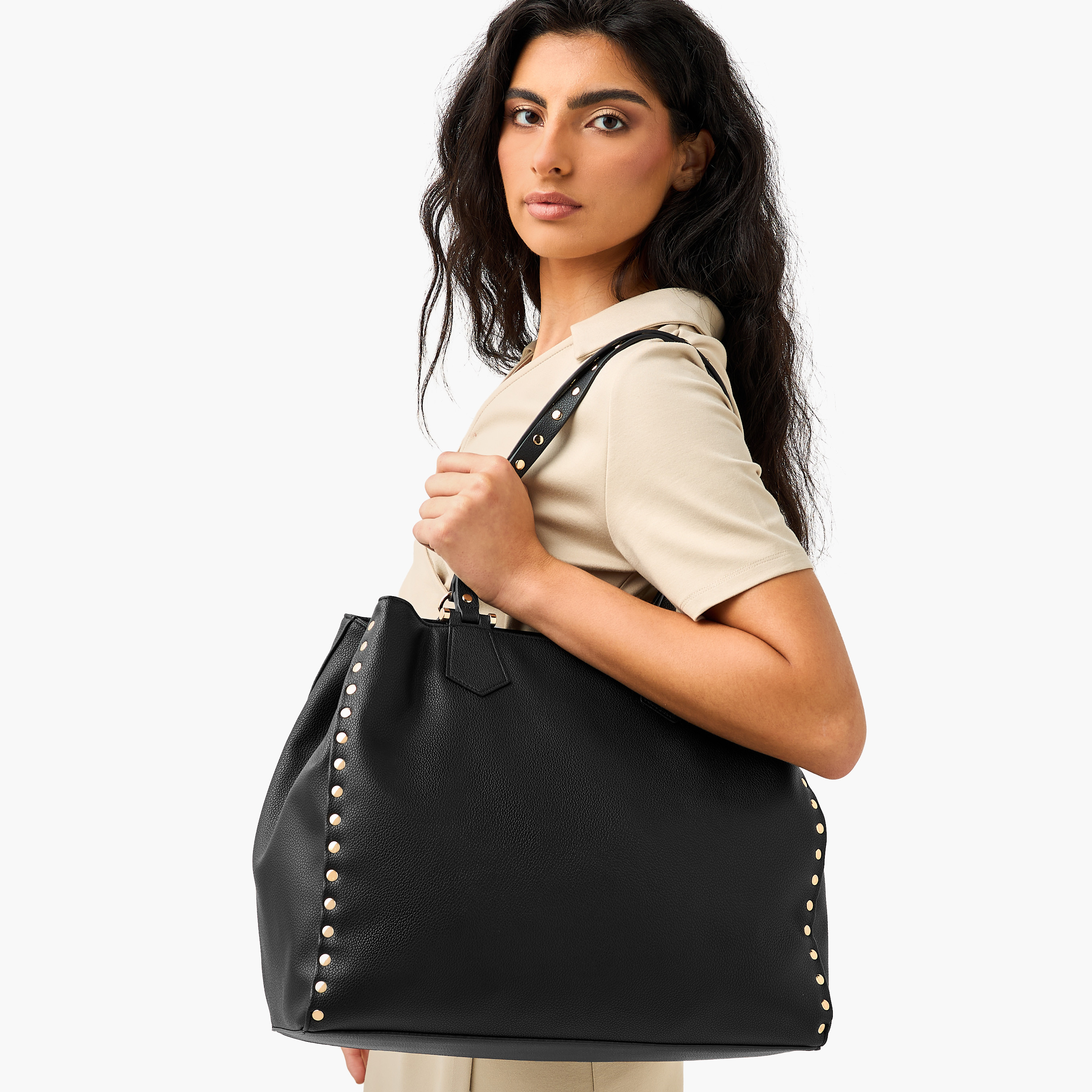 Marina Galanti Studded Tote Bag with Double Handle-women-bagsandwallets-handbags-image-2