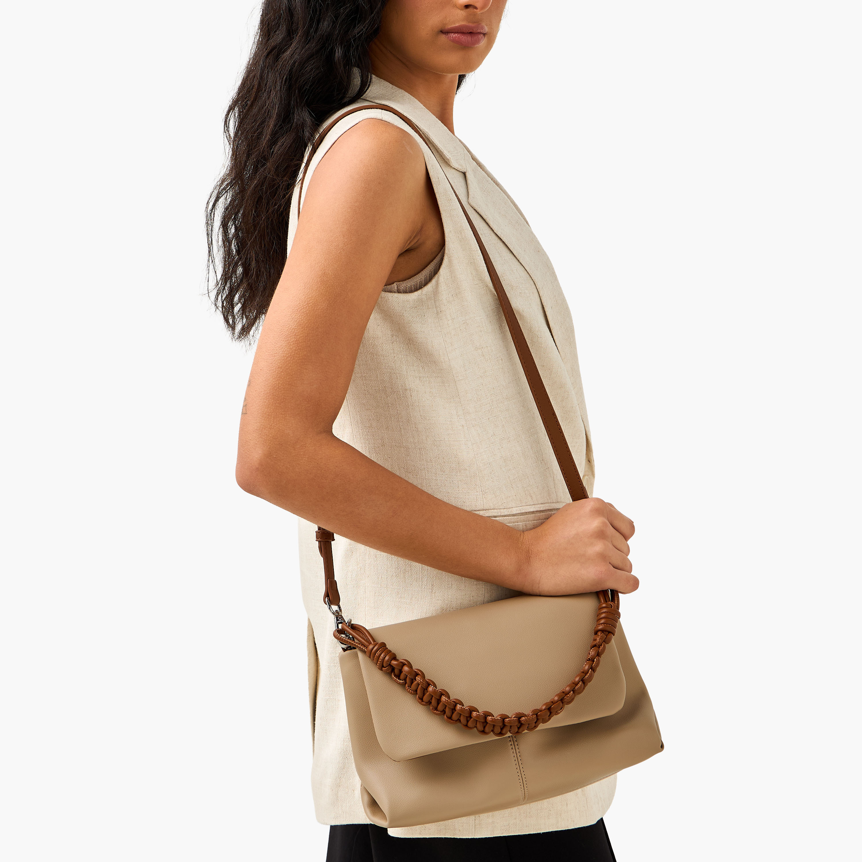 شنطة كتف سادة بحزام قابل للفصل من مارينا جالانتي-women-bagsandwallets-handbags-image-2