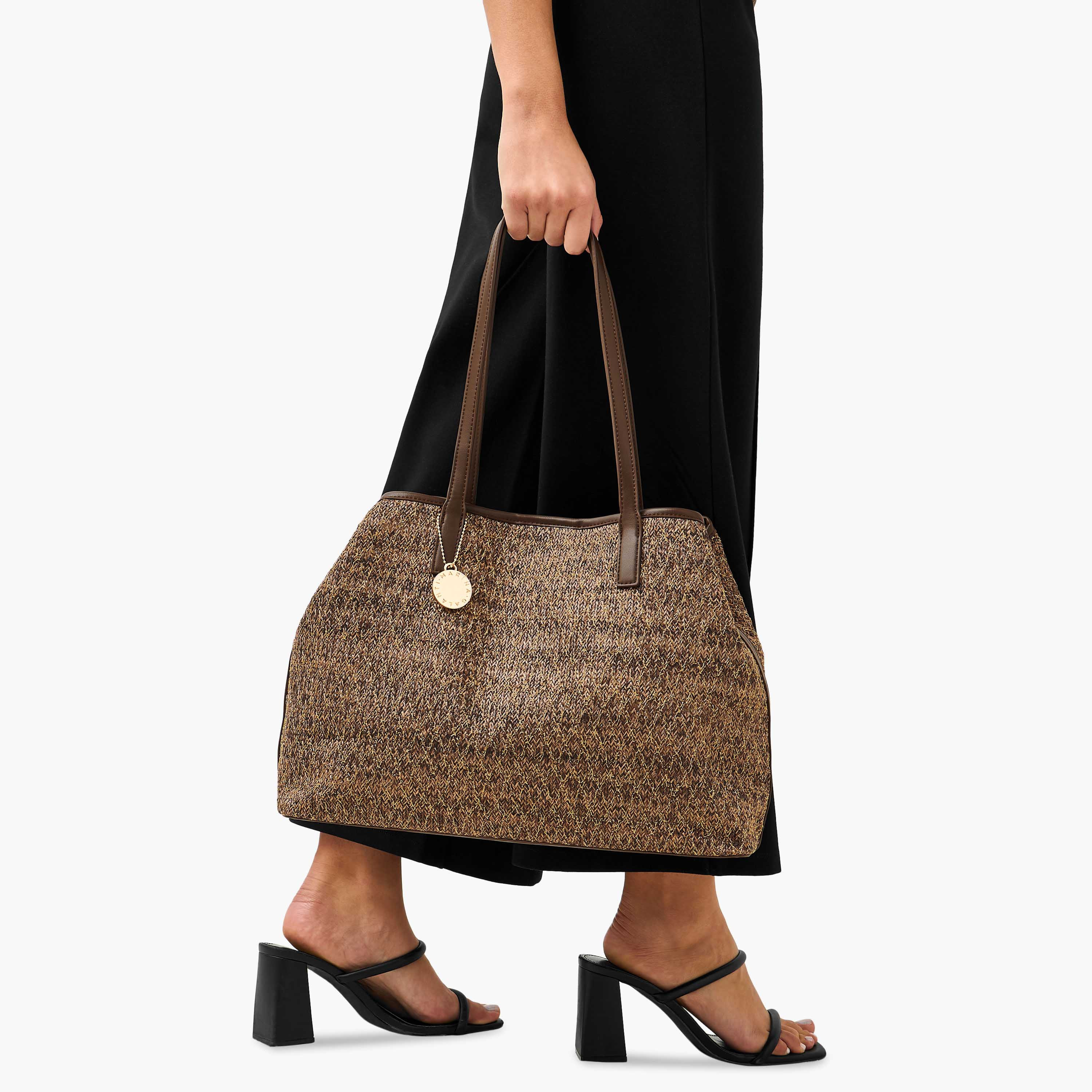 Marina Galanti Textured Tote Bag with Pouch-women-bagsandwallets-handbags-image-2