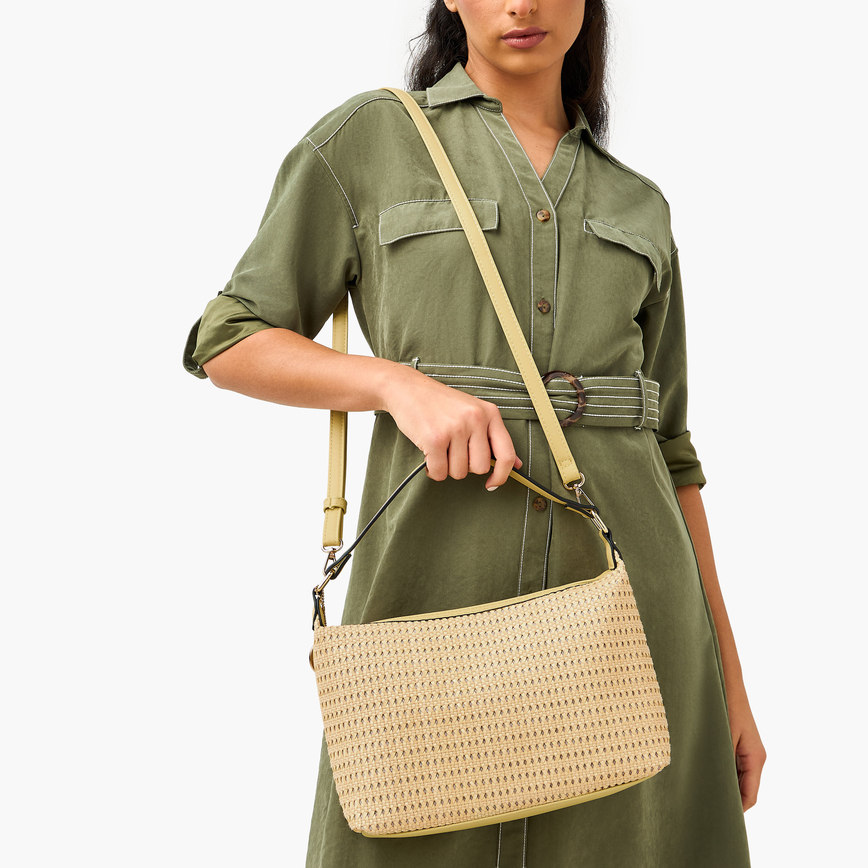 Marina Galanti Textured Shoulder Bag with Detachable Strap-women-bagsandwallets-handbags-image-2