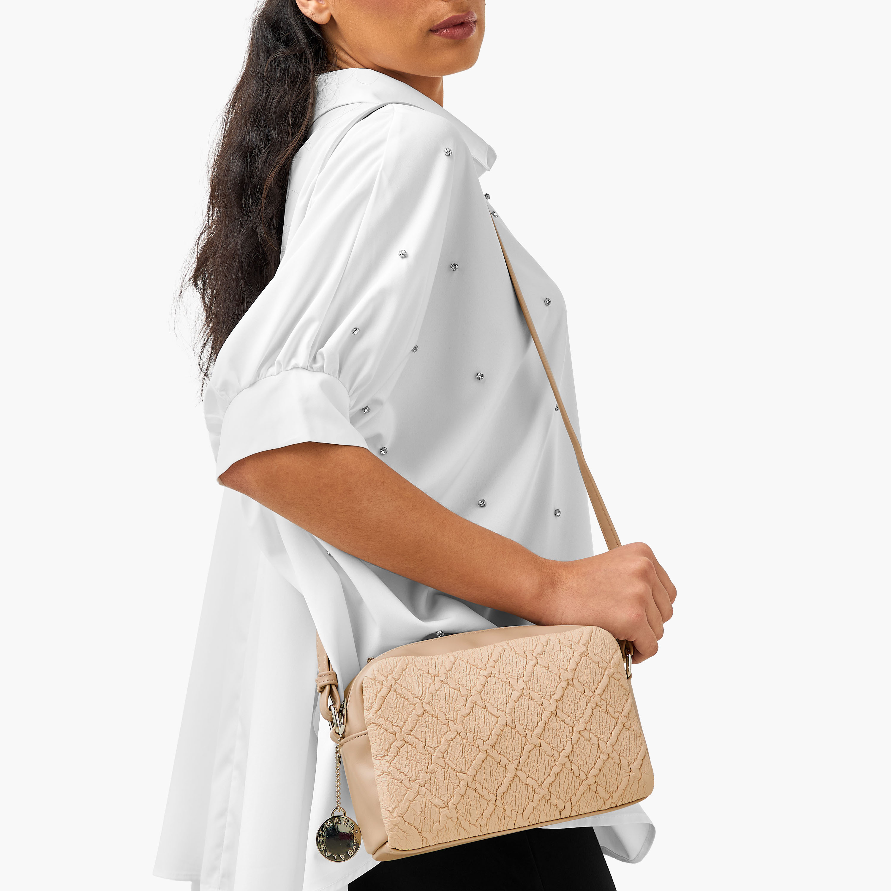Marina Galanti Textured Crossbody Bag with Adjustable Strap-women-bagsandwallets-handbags-image-2