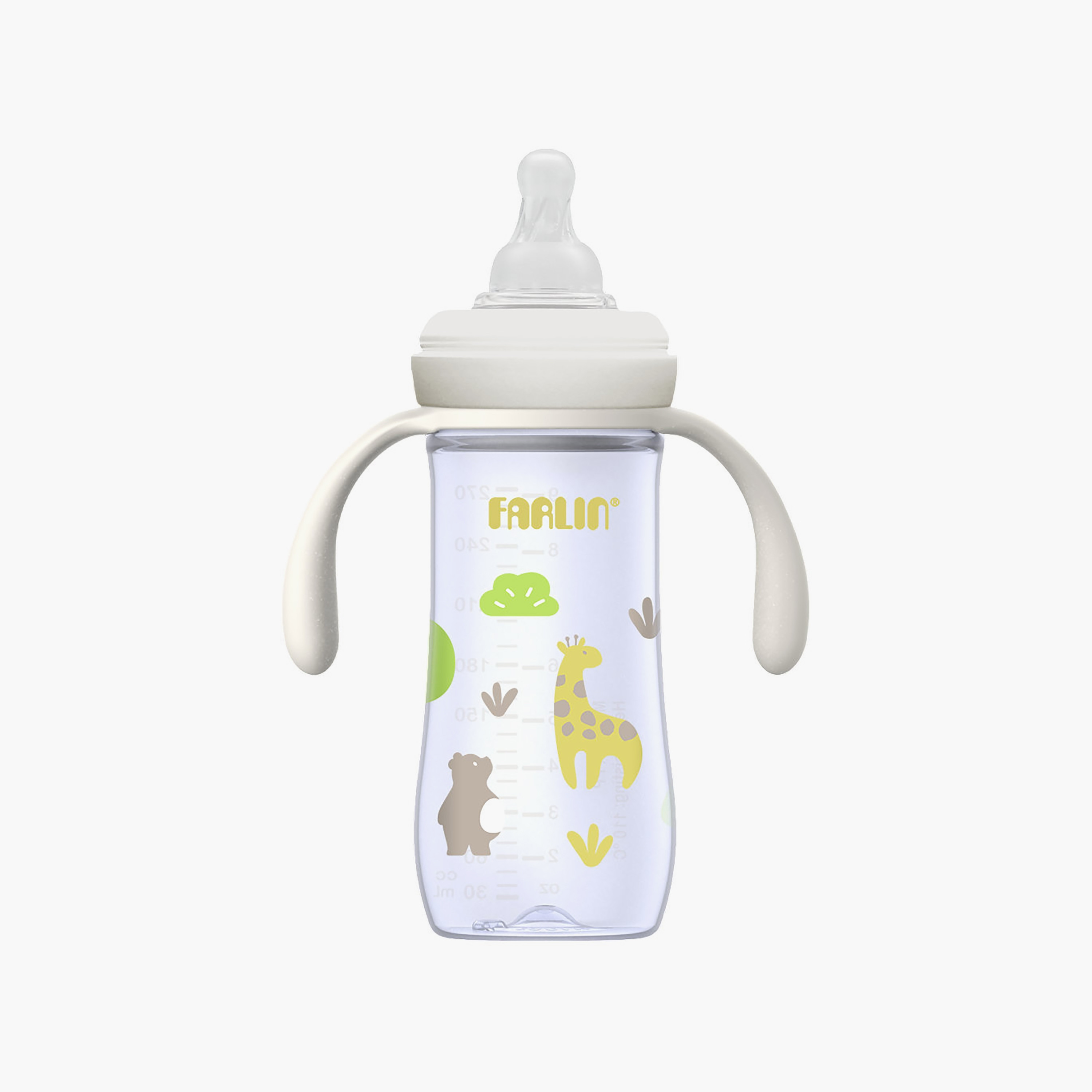 Farlin Printed Wide Neck Feeding Bottle with Handle - 6 Months+ - 270ml - Yellow-baby-feeding-feedingbottles-bottlesandteats-image-2