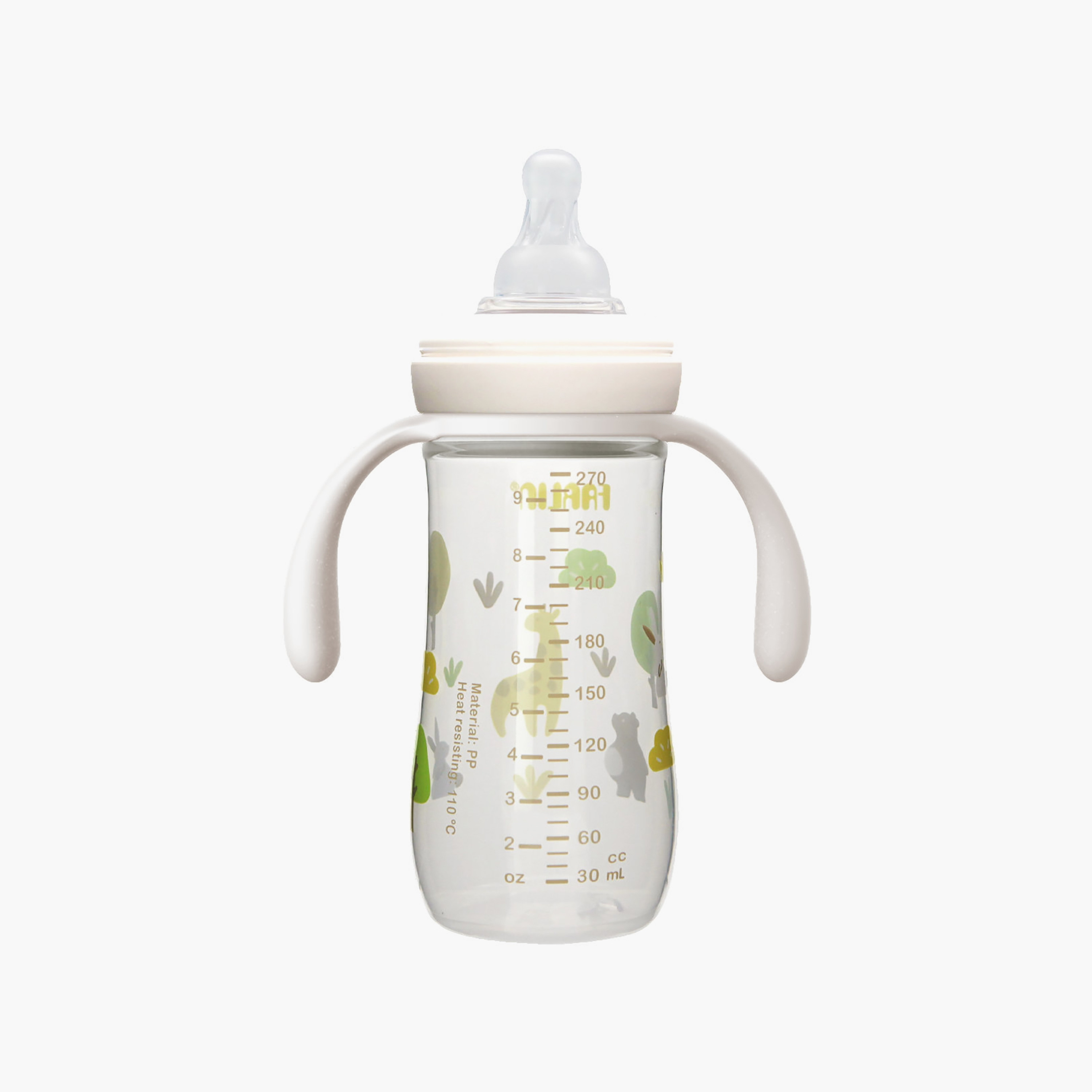Farlin Printed Wide Neck Feeding Bottle with Handle - 6 Months+ - 270ml - Yellow-baby-feeding-feedingbottles-bottlesandteats-image-3