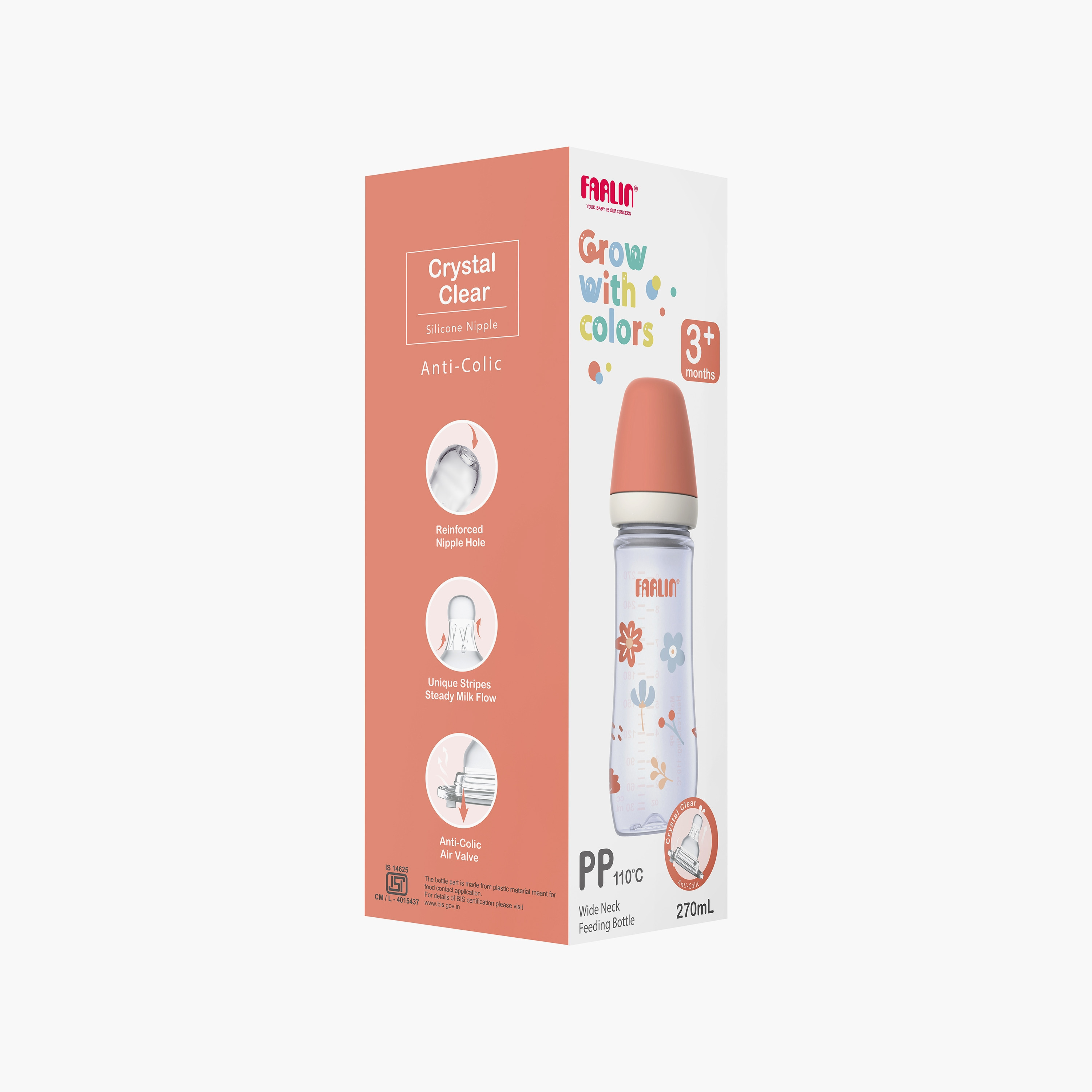 Farlin Printed Wide Neck Feeding Bottle - 3 Months+ - 270ml-baby-feeding-feedingbottles-bottlesandteats-image-8