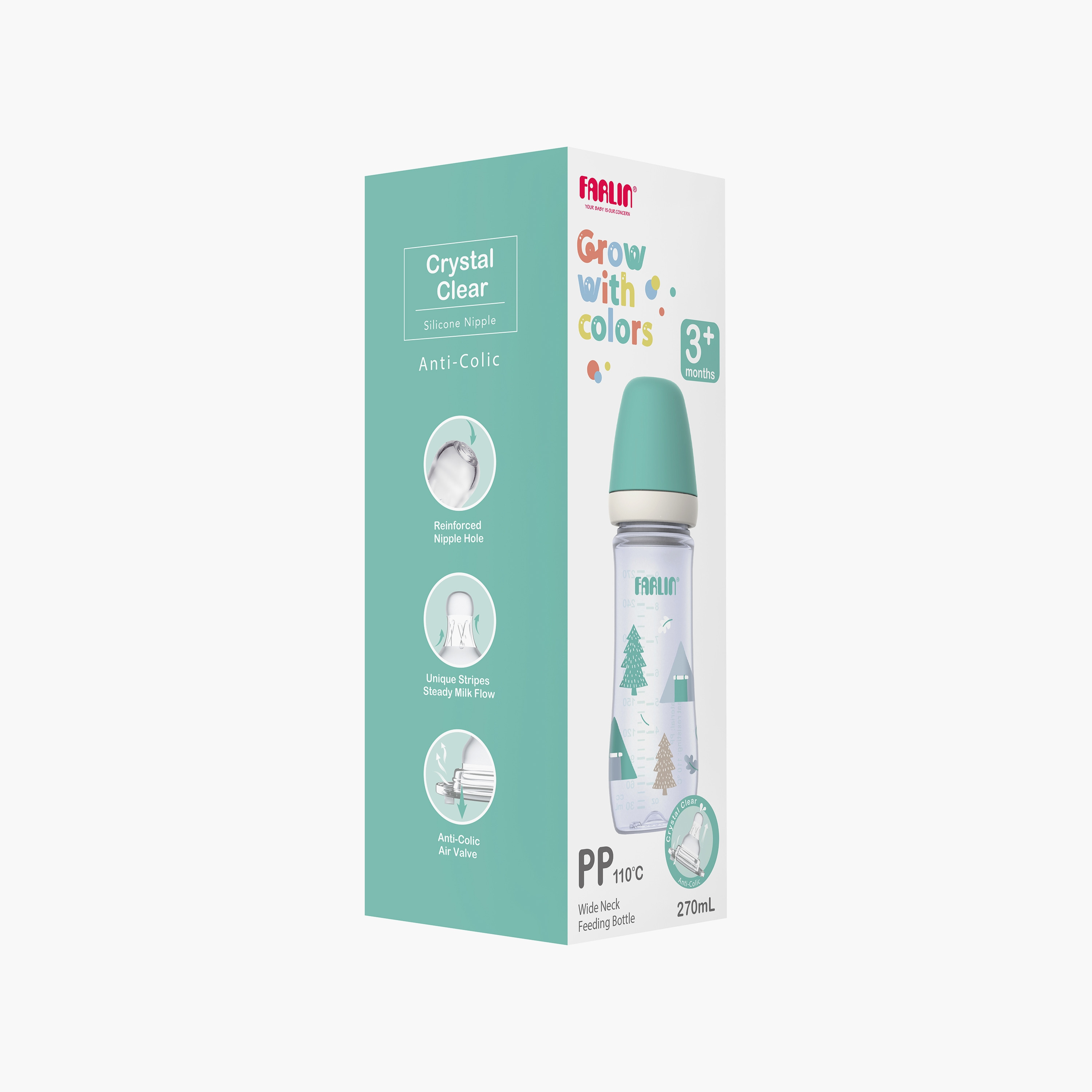Farlin Printed Wide Neck Feeding Bottle - 3 Months+ - 270ml-baby-feeding-feedingbottles-bottlesandteats-image-21