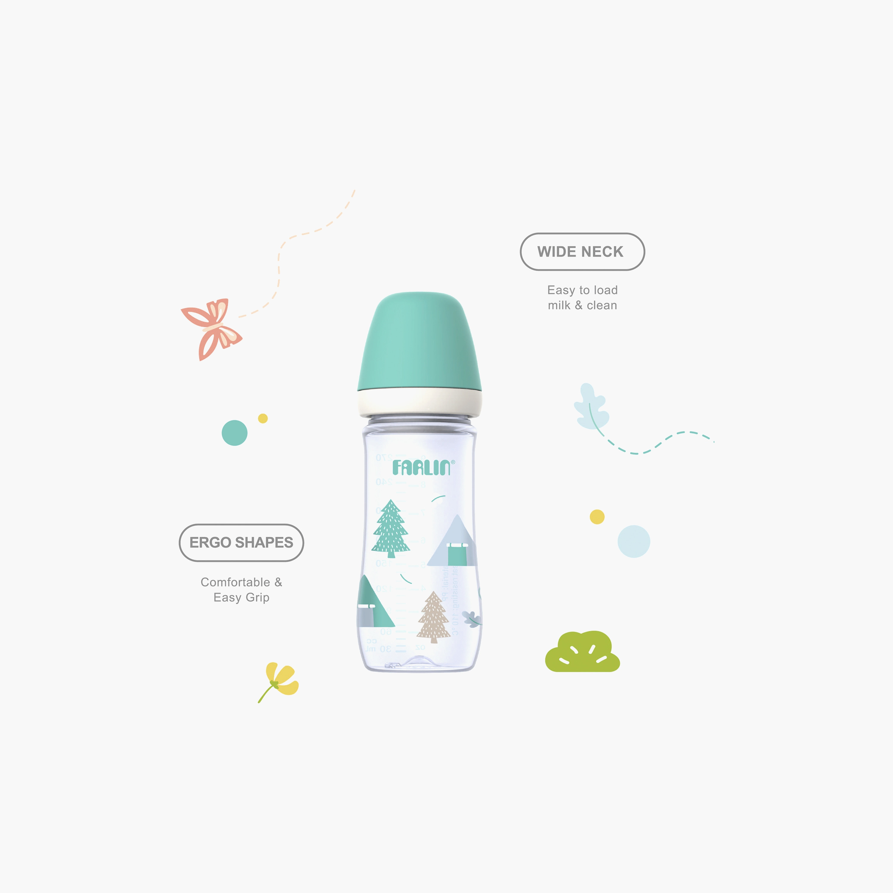 Farlin Printed Wide Neck Feeding Bottle - 3 Months+ - 270ml-baby-feeding-feedingbottles-bottlesandteats-image-13