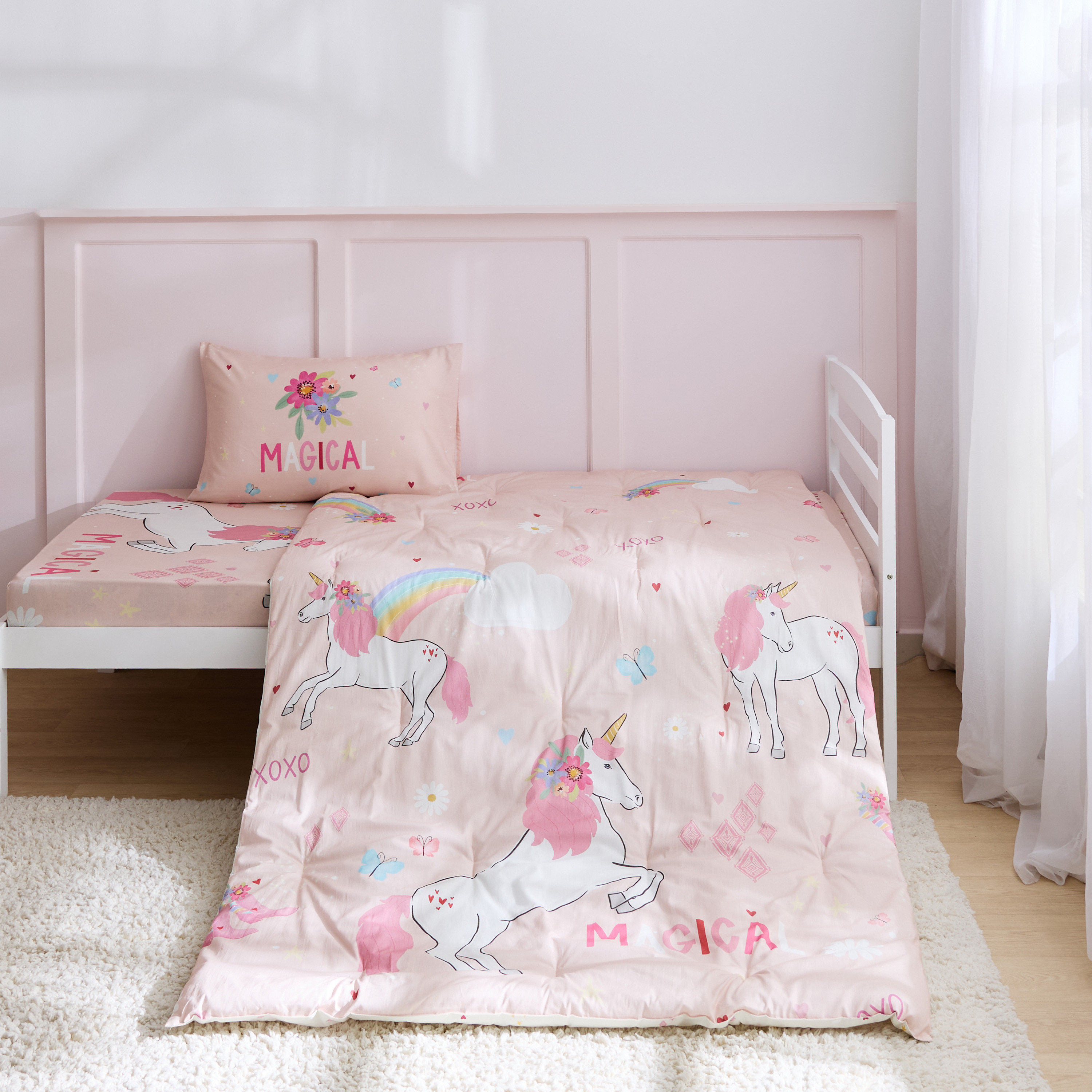 Juniors Baby Bedding Set with Unicorn Print, 135x200 cm-baby-nursery-babybedding-image-2