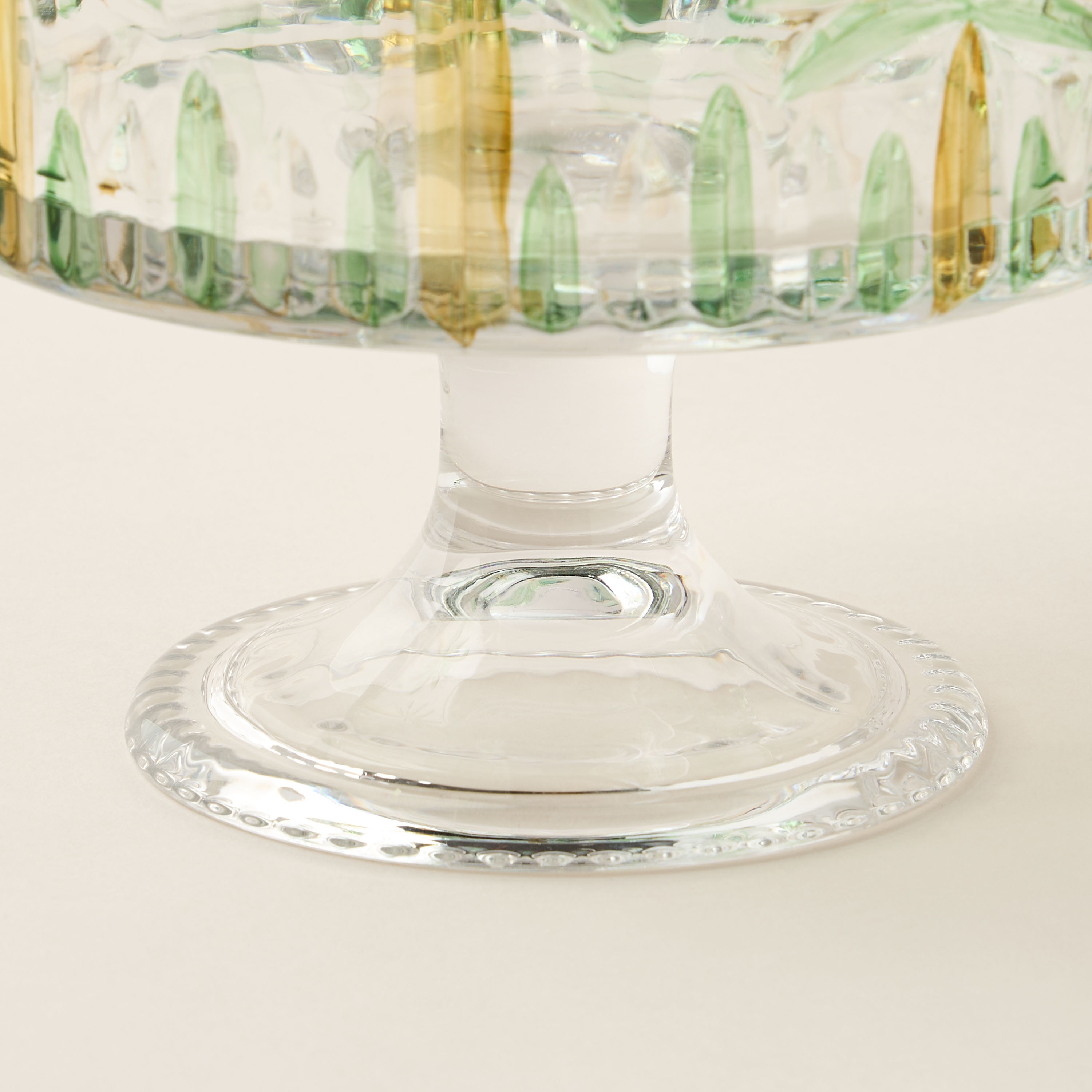 Palm Tree Hand-Painted Glass Serving Bowl - 20x19 cms-household-dining-dinnerware-bowls-image-4