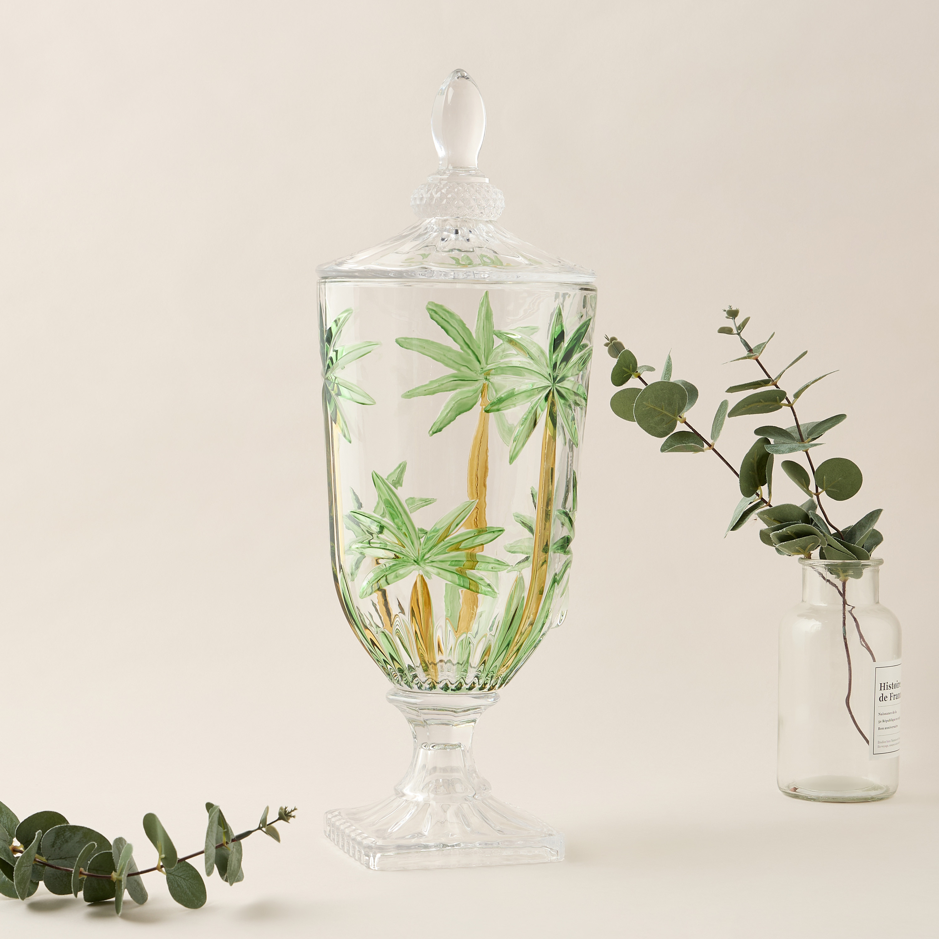 موزع مشروبات برسومات نخيل يدوية - 3.5 لتر-household-dining-drinkserveware-dispensers-image-1