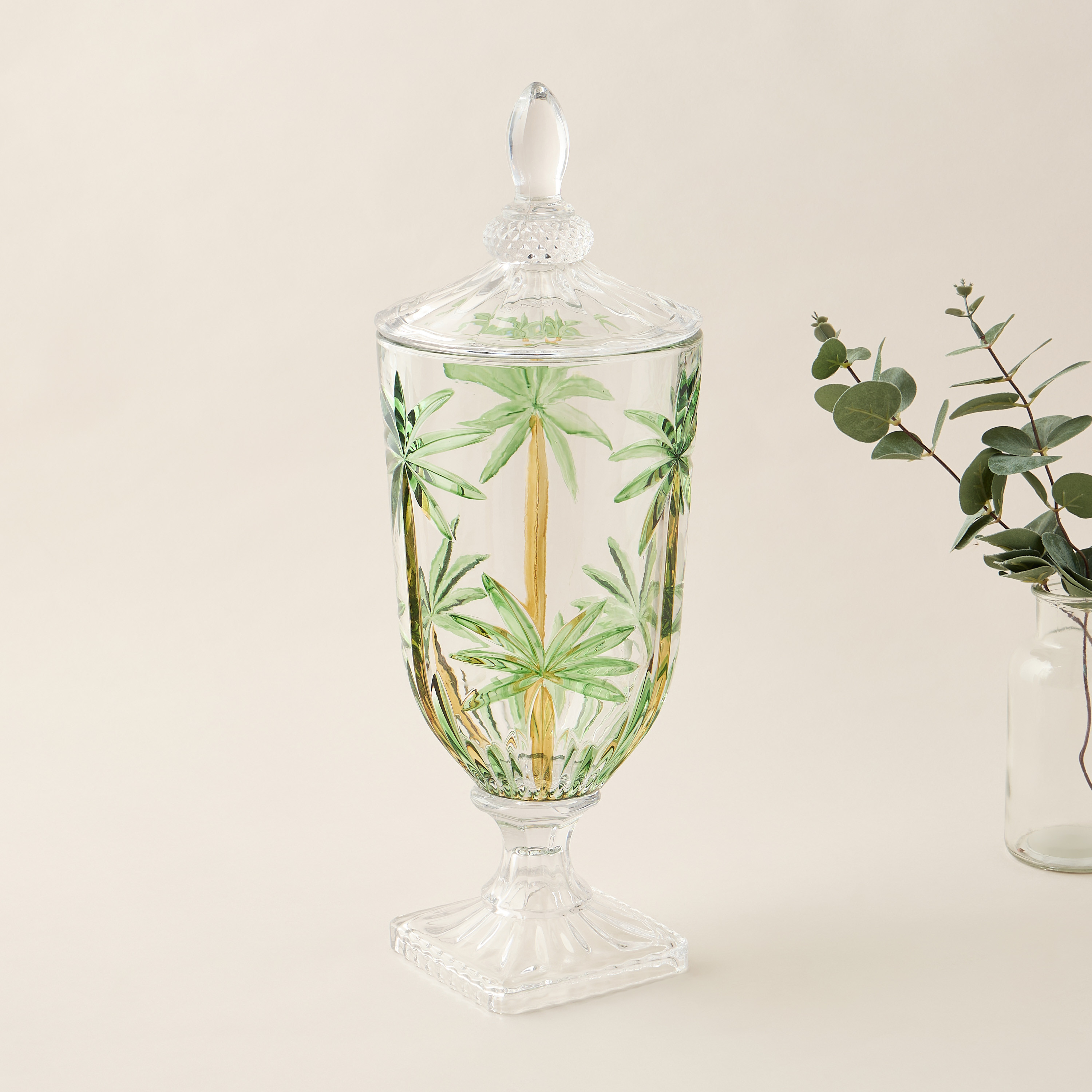 موزع مشروبات برسومات نخيل يدوية - 3.5 لتر-household-dining-drinkserveware-dispensers-image-2