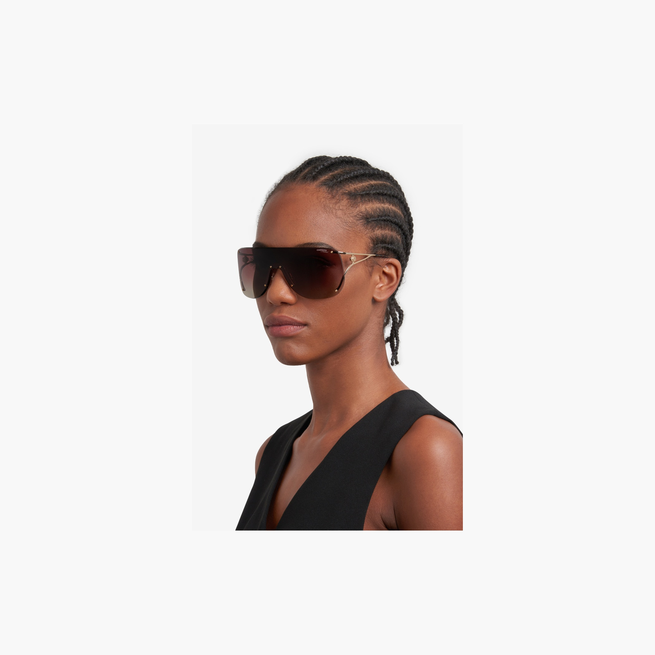 نظارة شمسية درع بإطار ذهبي-women-sunglasses-image-5