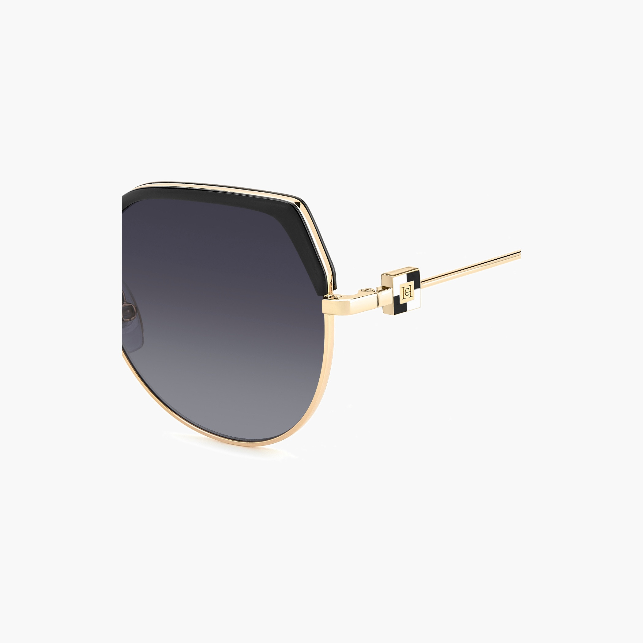 Geometric Frame Sunglasses Gold Black-women-sunglasses-image-2