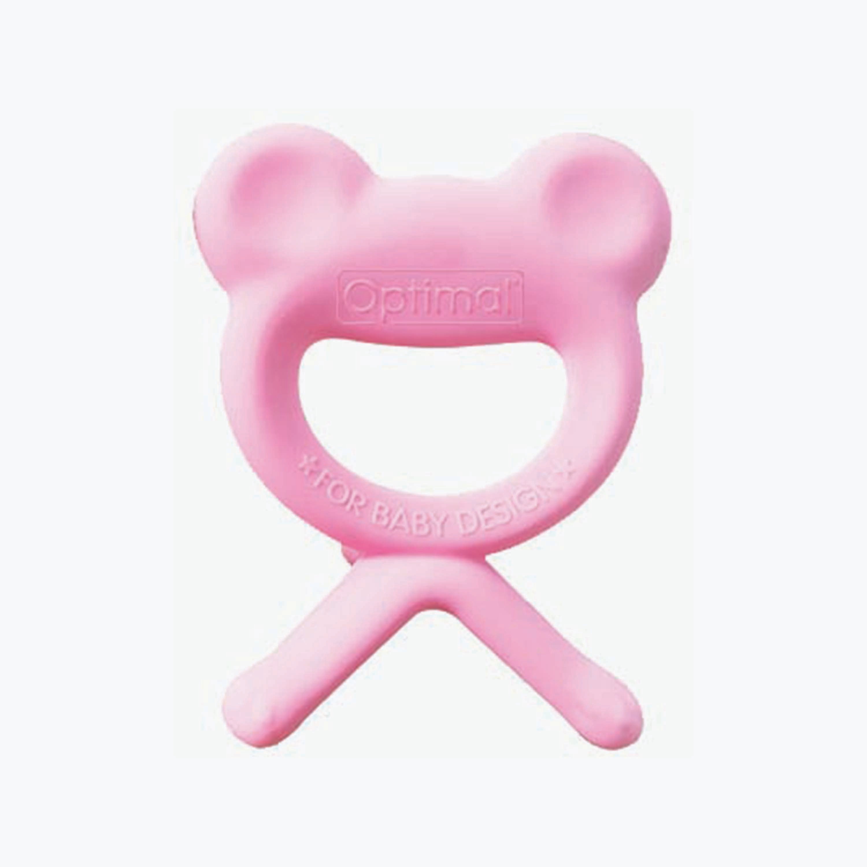 Optimal Rubber Baby Teether - Pink-baby-feeding-teethers-image-1