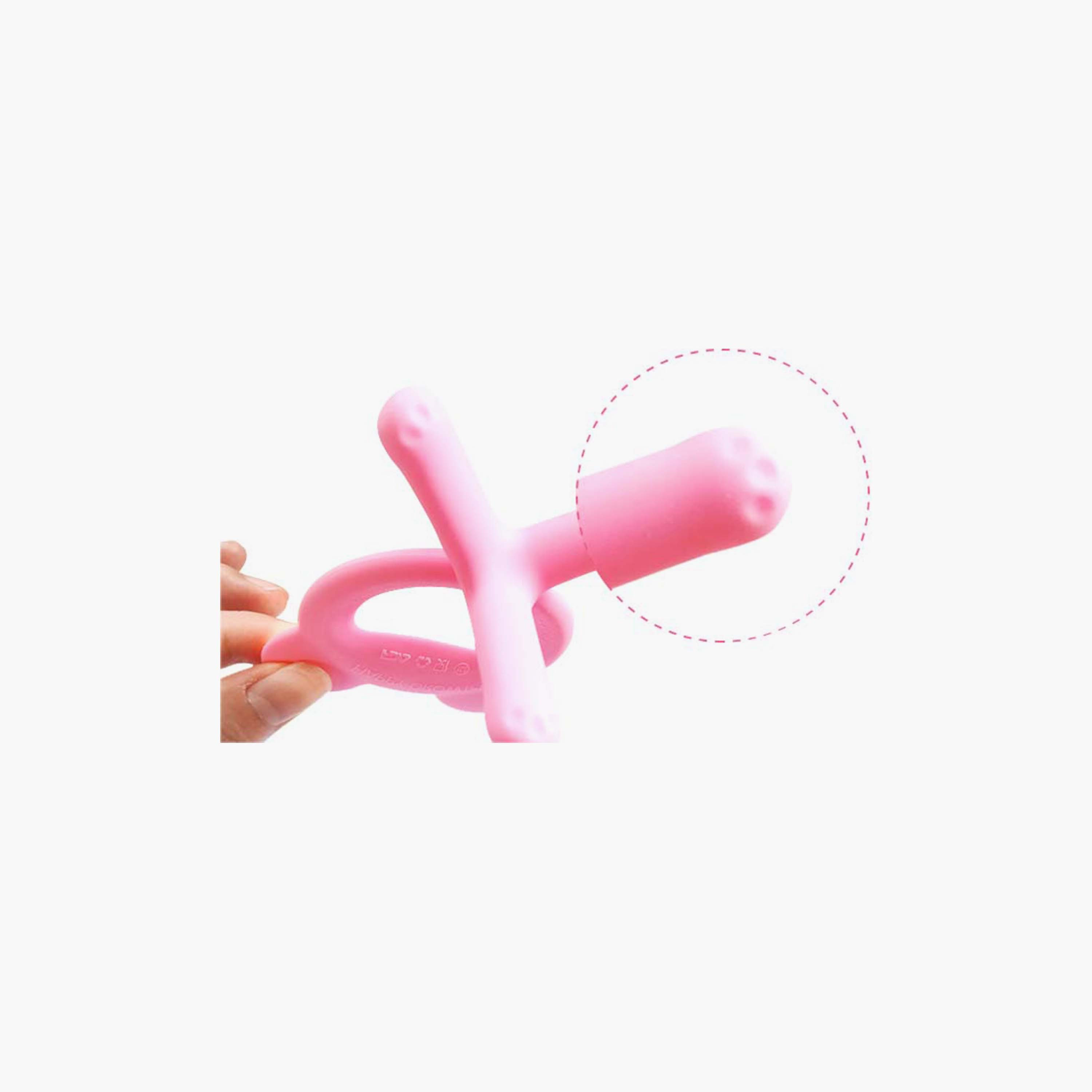 Optimal Rubber Baby Teether - Pink-baby-feeding-teethers-image-2