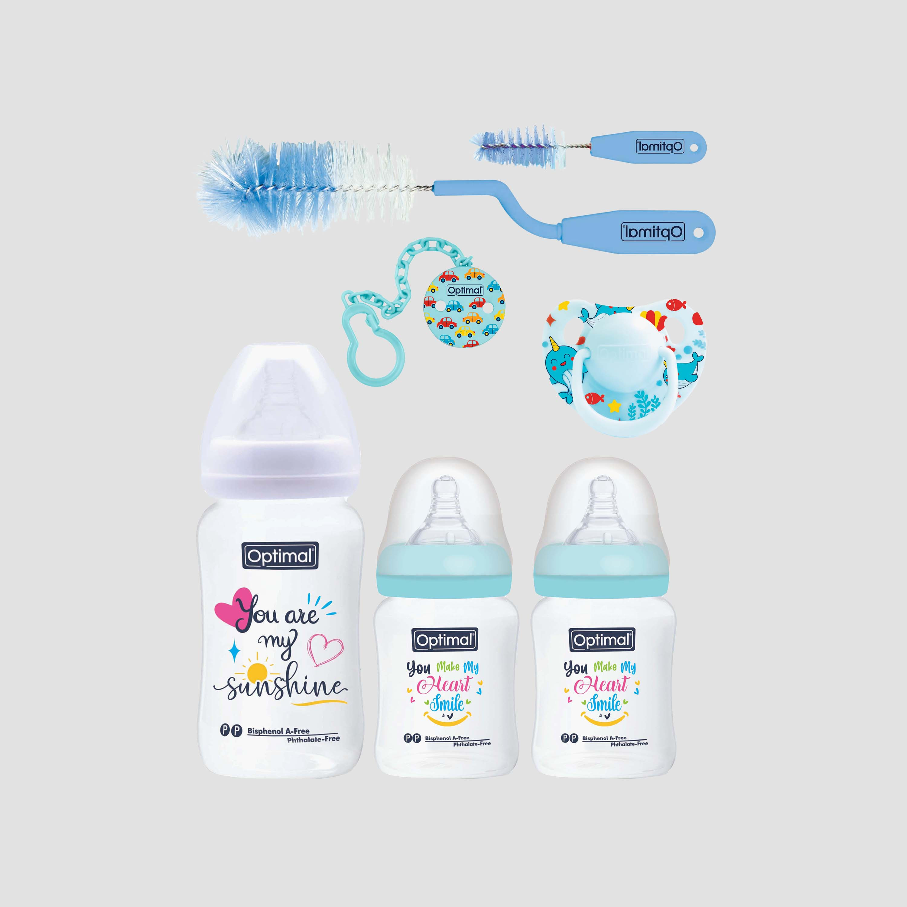 Optimal BPA Free Baby Bottle & Soother Newborn Gift Set - Blue-baby-feeding-breastfeedingandcare-image-5