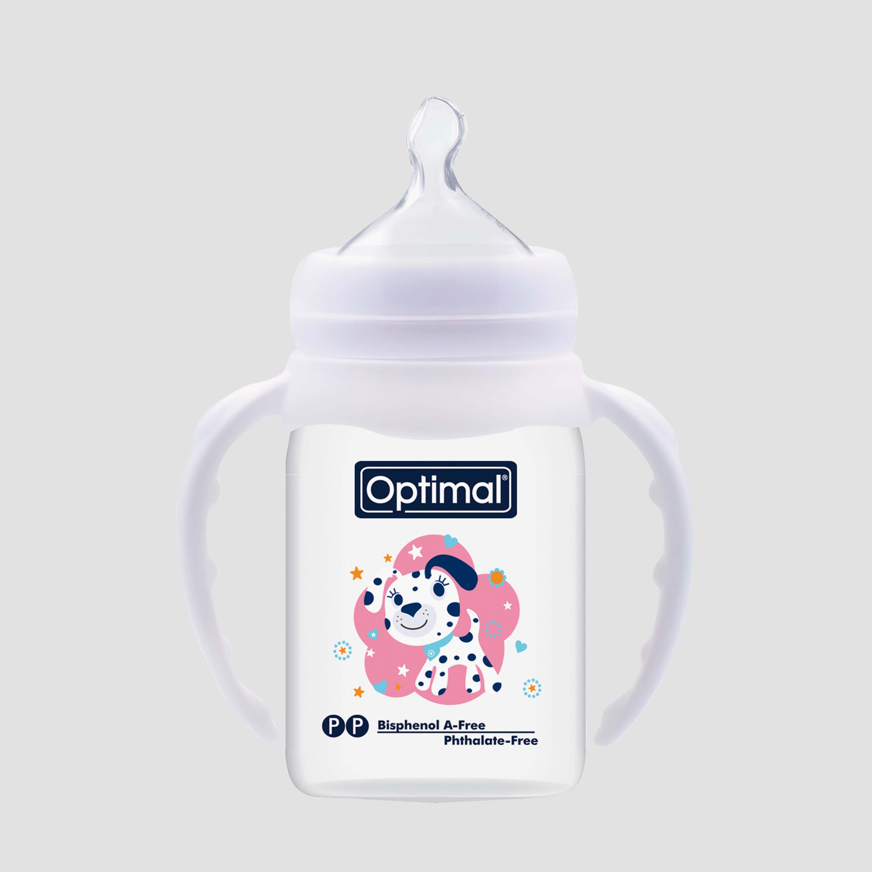Narrow Neck Orthodontic Feeding Bottle With Handle - 140 ml - White-baby-feeding-feedingbottles-bottlesandteats-image-2