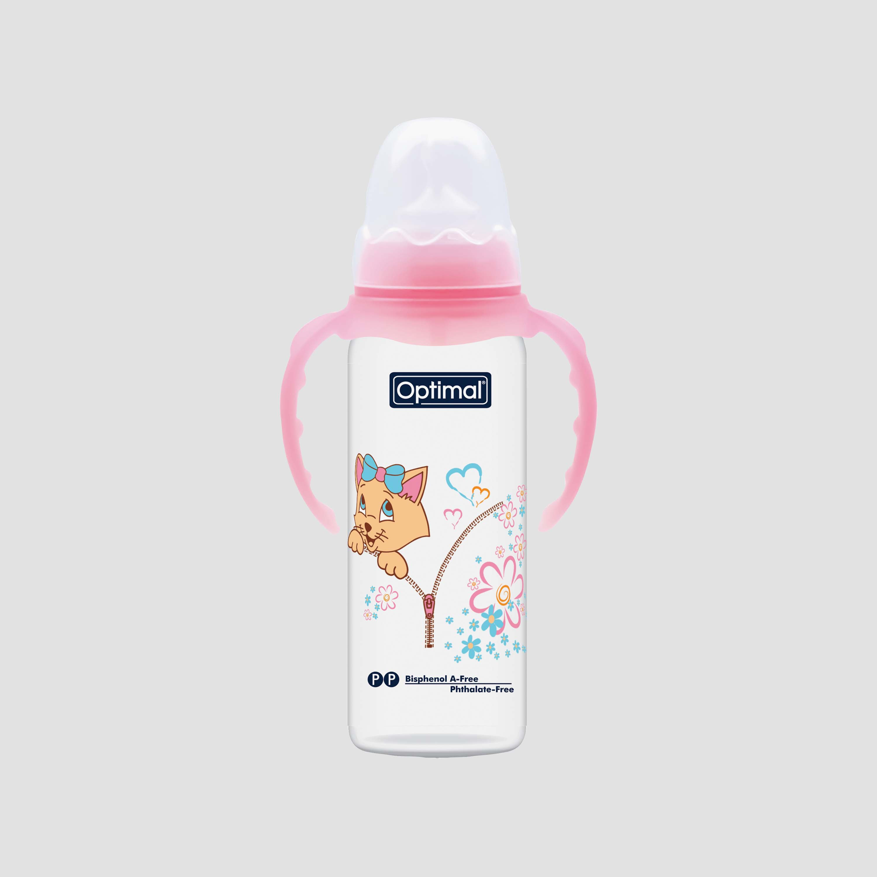 Narrow Neck Orthodontic Feeding Bottle With Handle - 240 ml-baby-feeding-feedingbottles-bottlesandteats-image-1