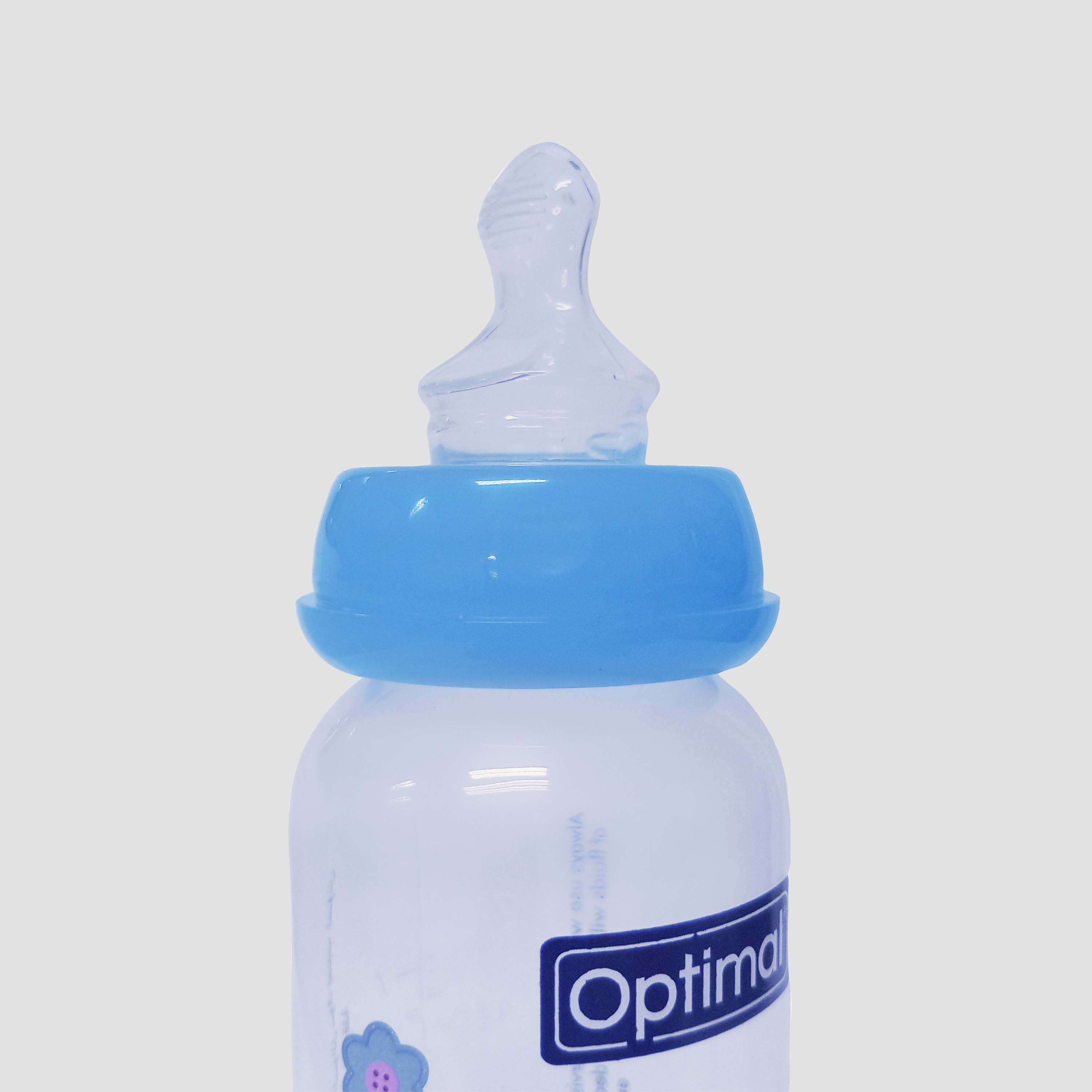 زجاجة رضاعة تقويمية ضيقة العنق من أوبتيمال - 240 مل - أزرق-baby-feeding-feedingbottles-bottlesandteats-image-2
