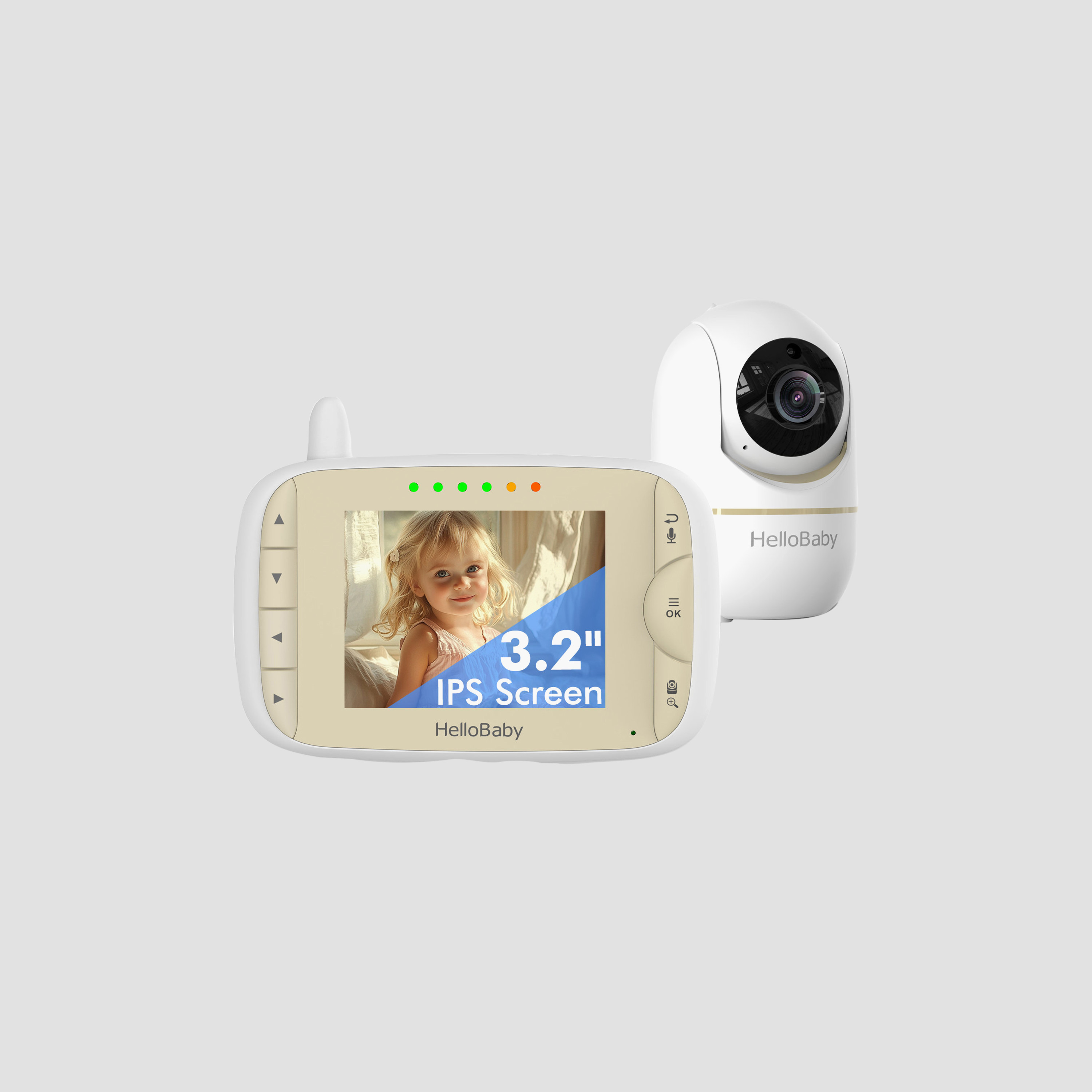 HelloBaby 2.4 inch LCD Video Baby Monitor with Remote Pan - Gold Limited Edition-baby-healthandsafety-babymonitors-image-1