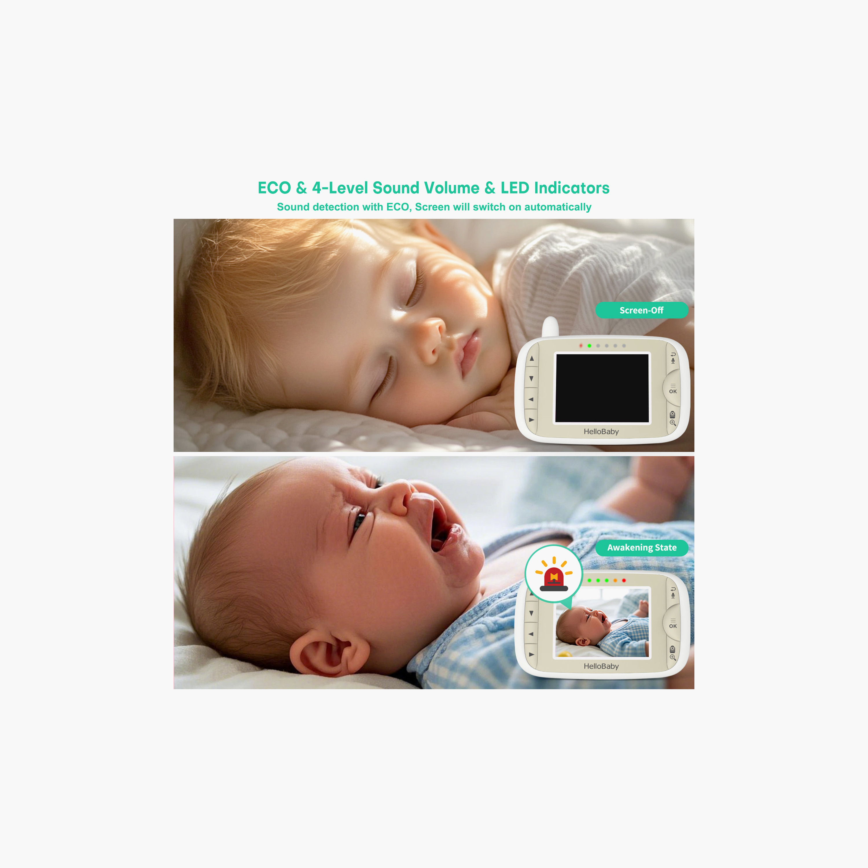 HelloBaby 2.4 inch LCD Video Baby Monitor with Remote Pan - Gold Limited Edition-baby-healthandsafety-babymonitors-image-3
