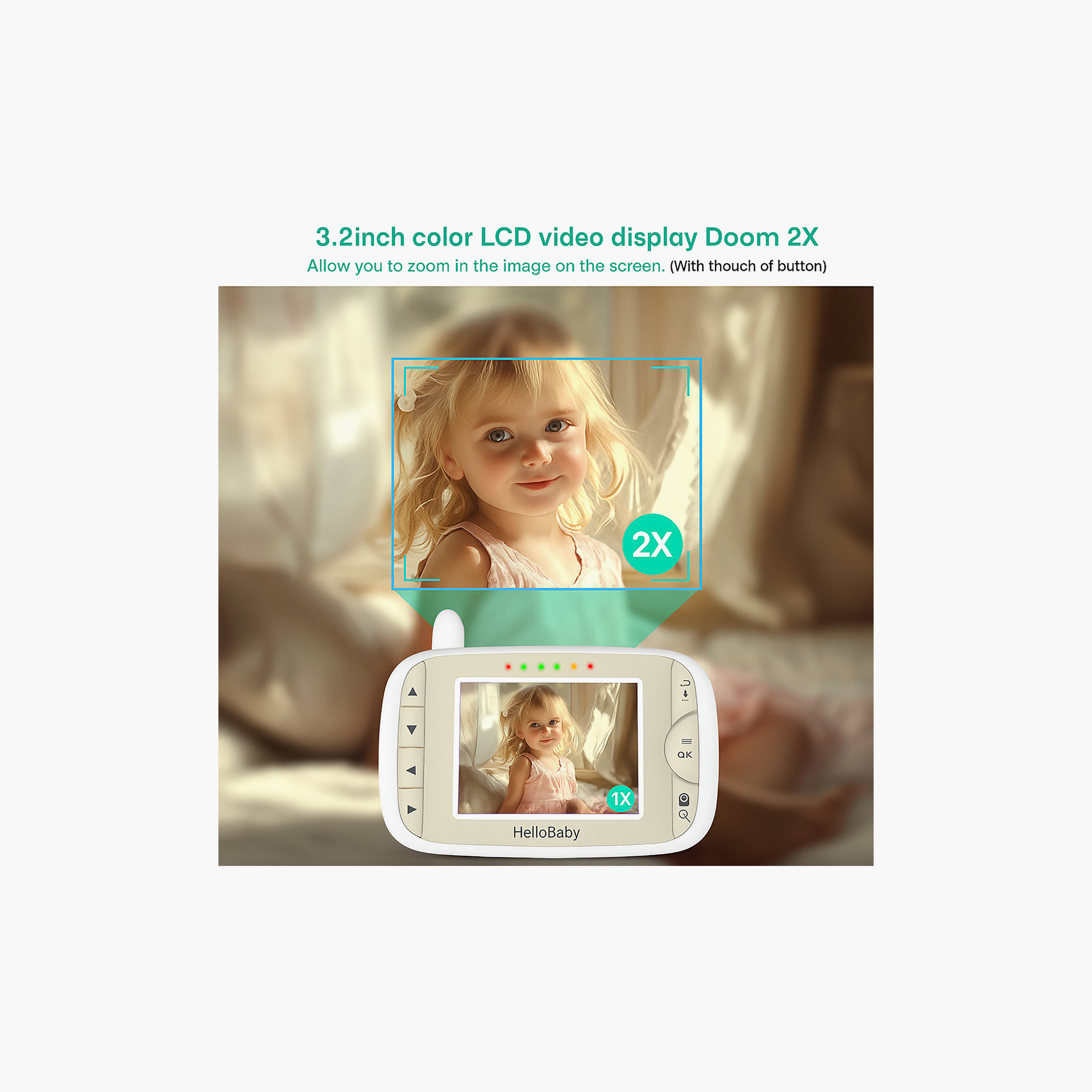 HelloBaby 2.4 inch LCD Video Baby Monitor with Remote Pan - Gold Limited Edition-baby-healthandsafety-babymonitors-image-6