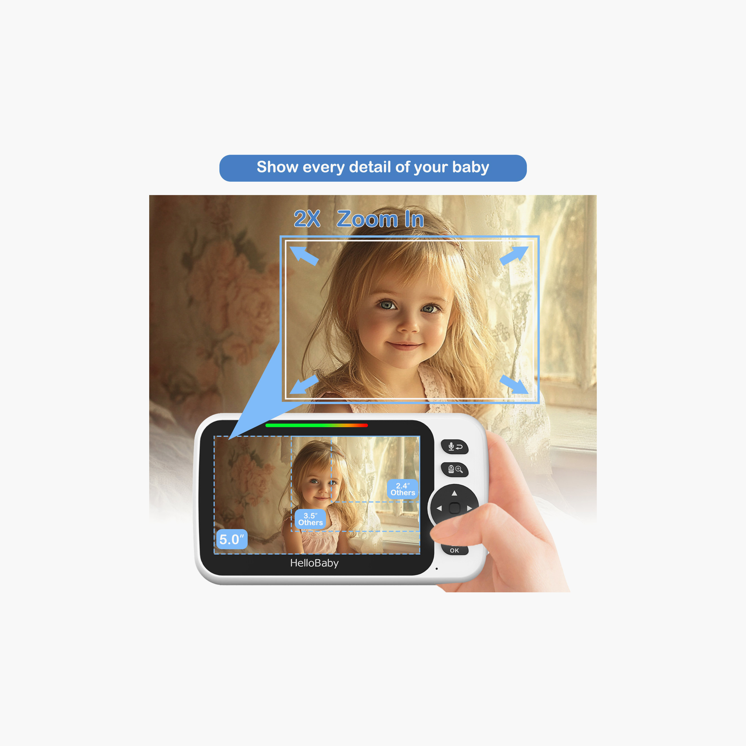 HelloBaby 5 inch LCD Video Baby Monitor with Remote Pan-baby-healthandsafety-babymonitors-image-5
