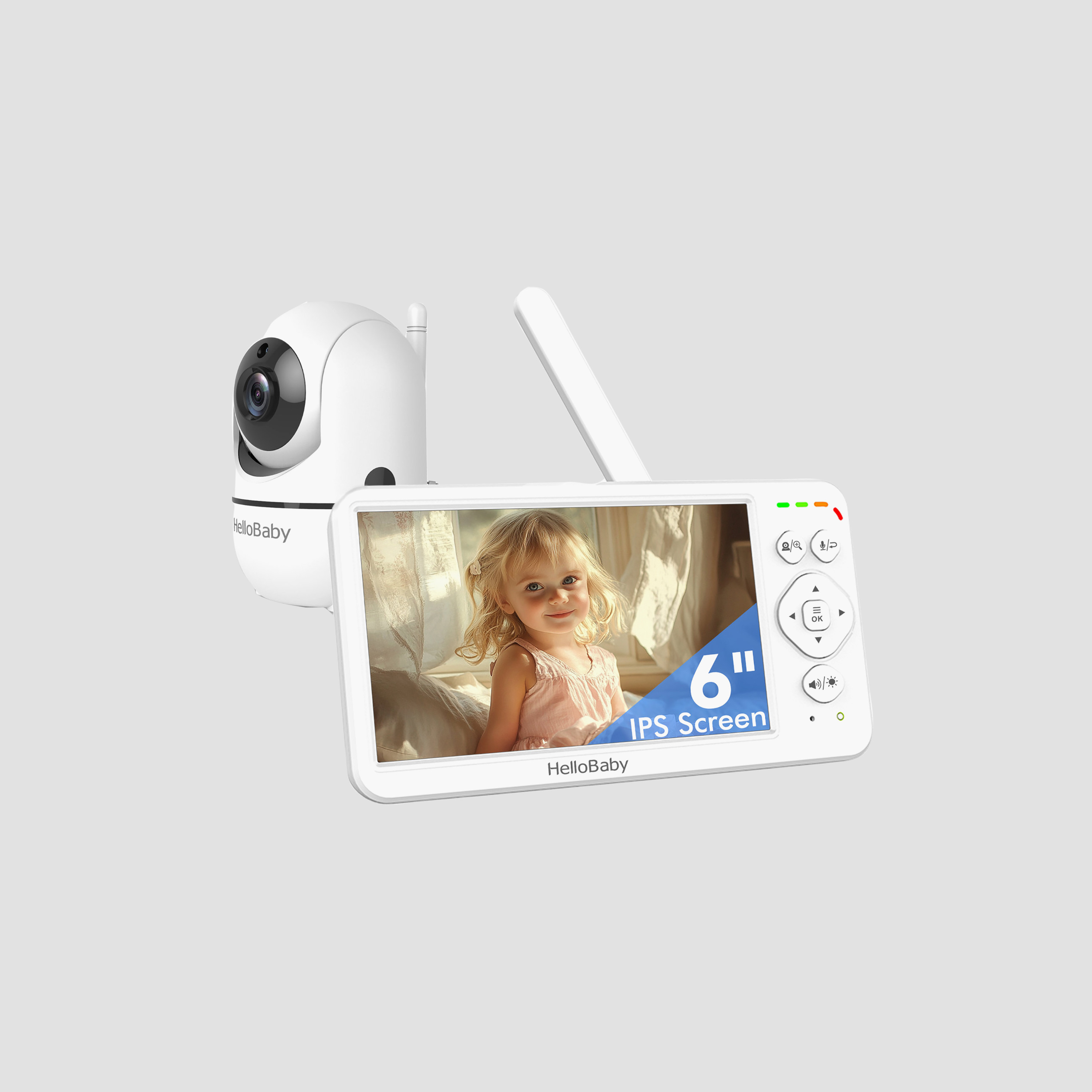 HelloBaby -  World's 1st  6-inch IPS LCD Video Baby Monitor w/ Remote Pan, Tilt & Zoom, 1000 ft, Night Vision-baby-healthandsafety-babymonitors-image-1
