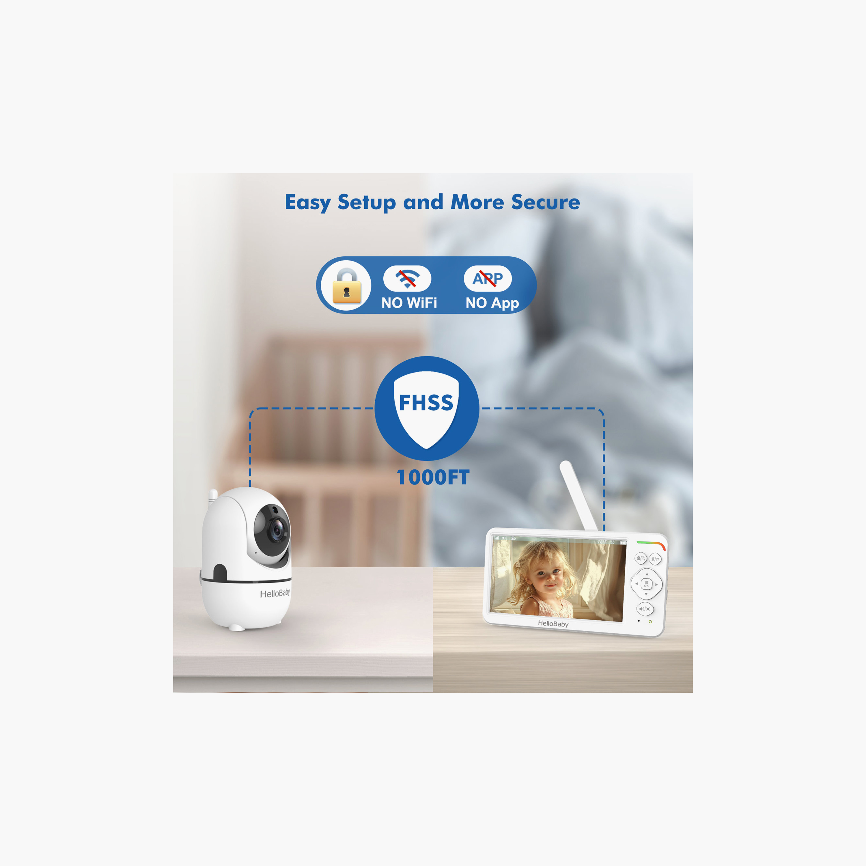 HelloBaby -  World's 1st  6-inch IPS LCD Video Baby Monitor w/ Remote Pan, Tilt & Zoom, 1000 ft, Night Vision-baby-healthandsafety-babymonitors-image-11