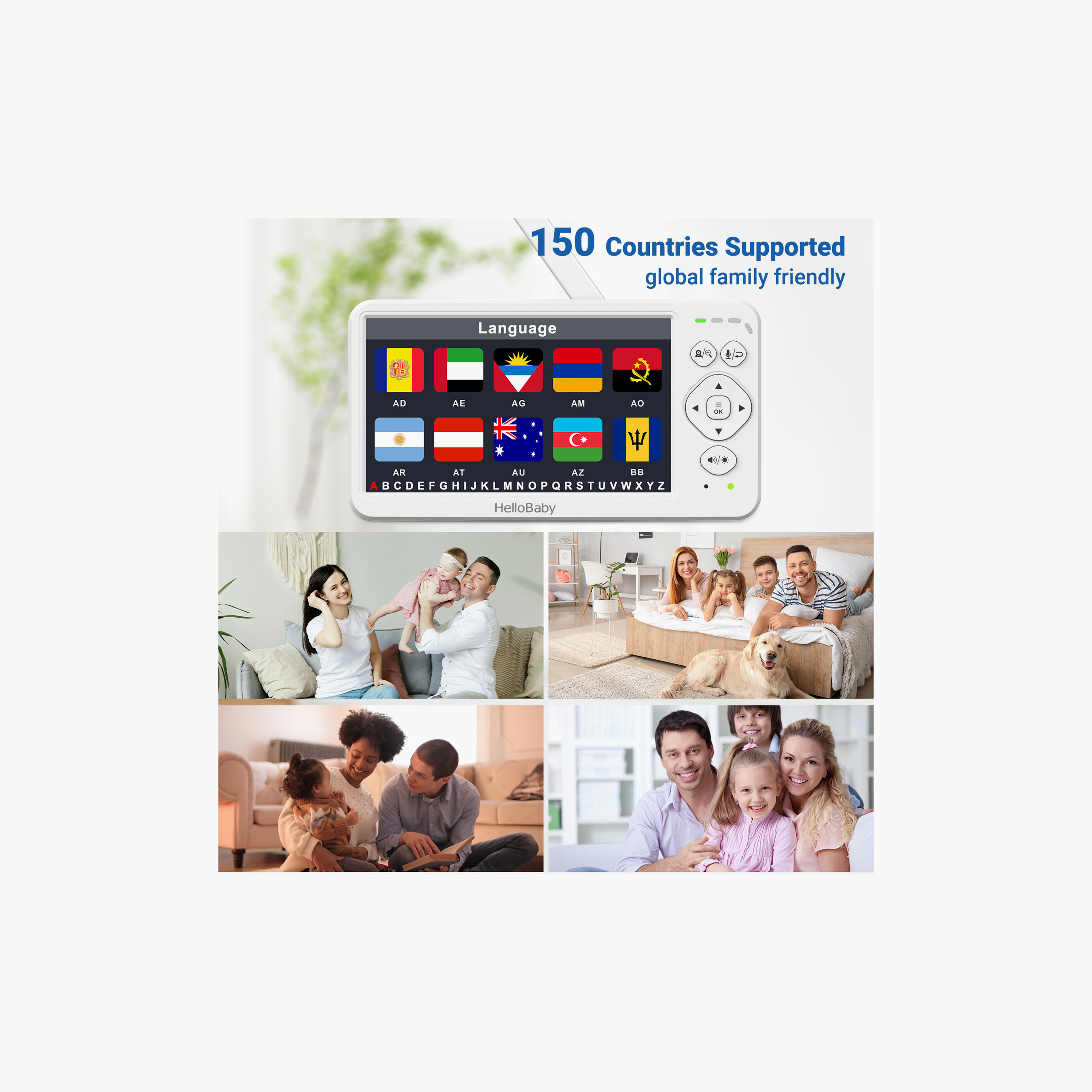 HelloBaby -  World's 1st  6-inch IPS LCD Video Baby Monitor w/ Remote Pan, Tilt & Zoom, 1000 ft, Night Vision-baby-healthandsafety-babymonitors-image-3