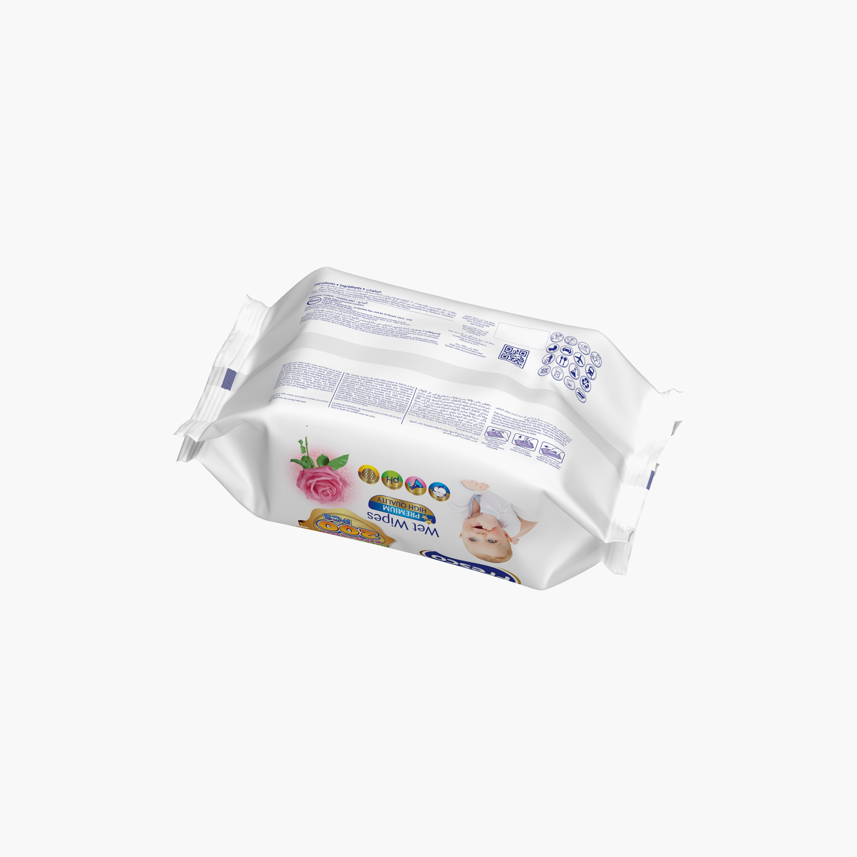 Fresco 160-Piece Flower Dreams Wet Wipes-baby-diapering-babywipes-image-3