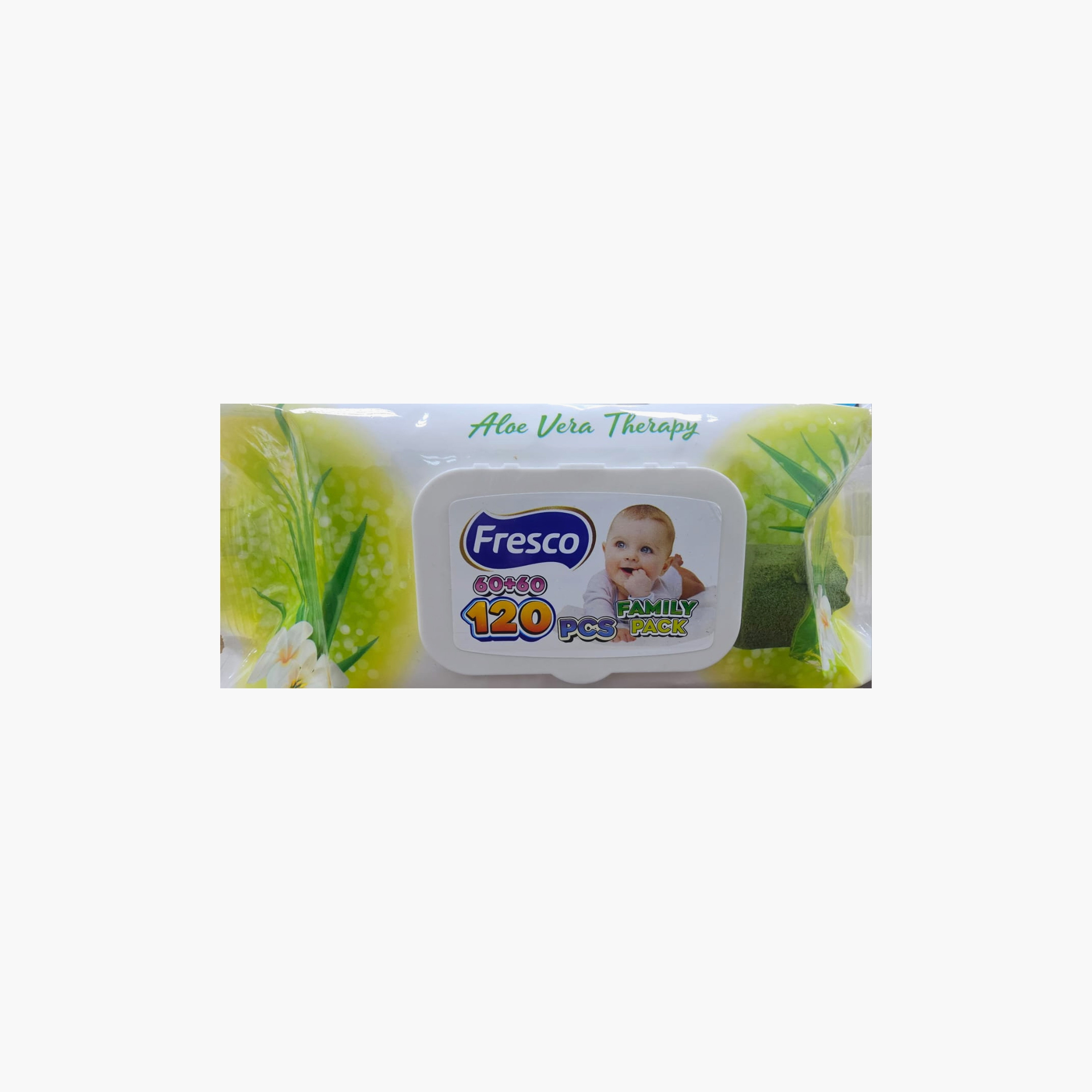 مناديل مبللة فريسكو، 120 قطعة، بخلاصة الألوفيرا العلاجية-baby-diapering-babywipes-image-1