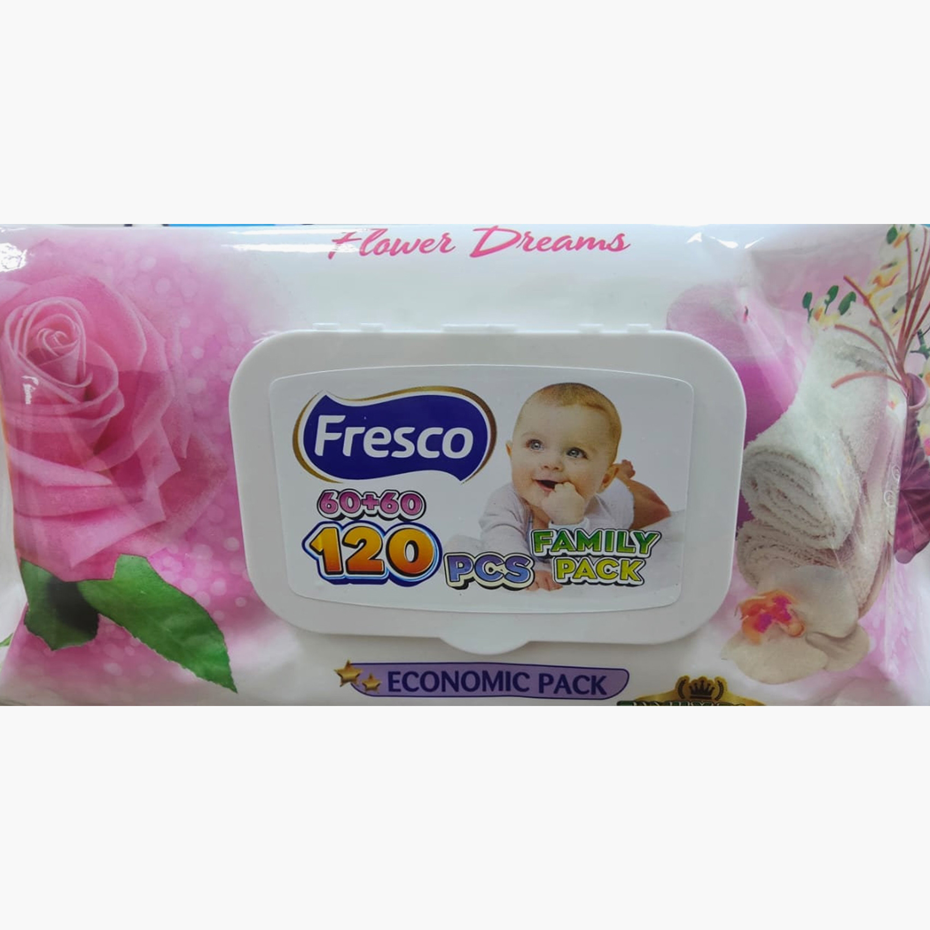 Fresco 120-Piece Flower Dreams Wet Wipes-baby-diapering-babywipes-image-3