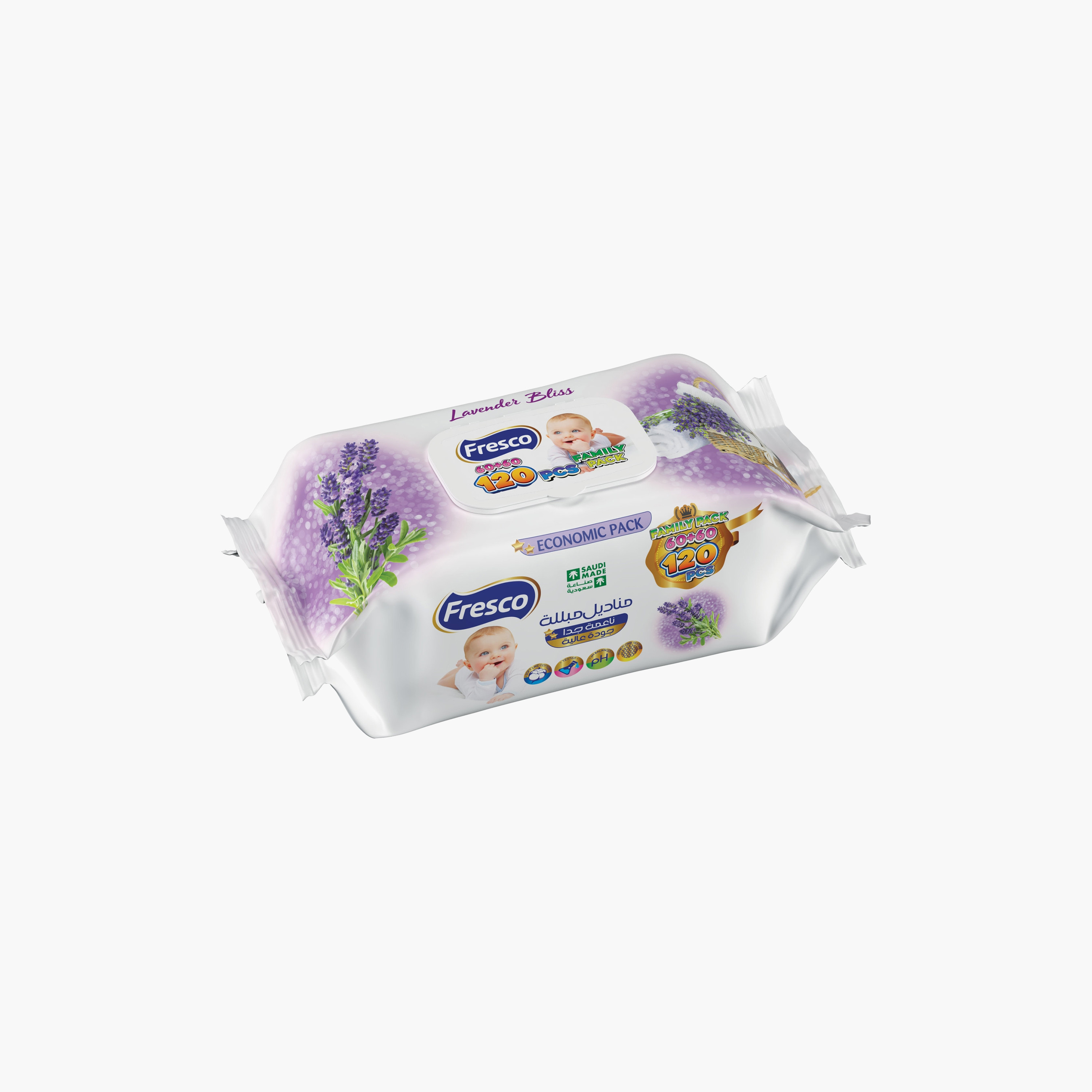 Fresco 120-Piece Lavender Bliss Wet Wipes-baby-diapering-babywipes-image-1